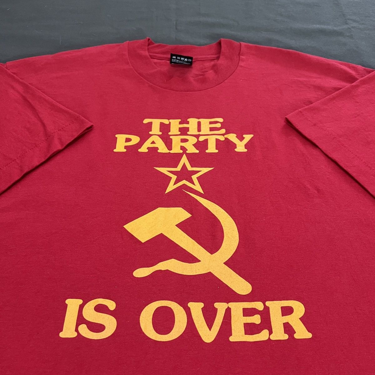 image of 1990X Clothing x Vintage 90's Cccp The Party Is Over Mclenin Russia Tee XL in Red, Men's