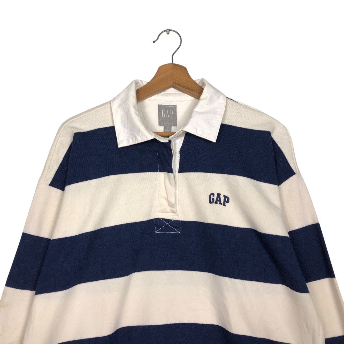 Japanese Brand 📌Vintage Cropped Sweatshirt Collar Striped Design Gap Size US S / EU 44-46 / 1 - 4 Thumbnail