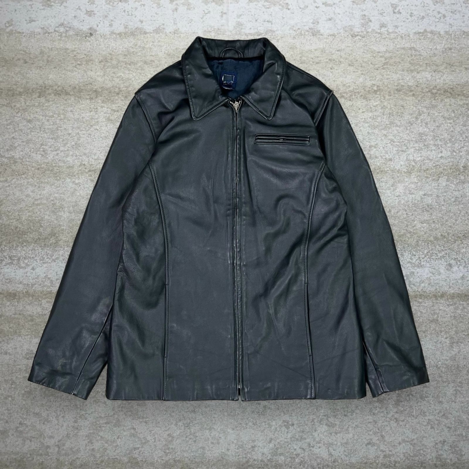 Vintage 90s GAP Genuine Leather Jacket Womens M Black Lined