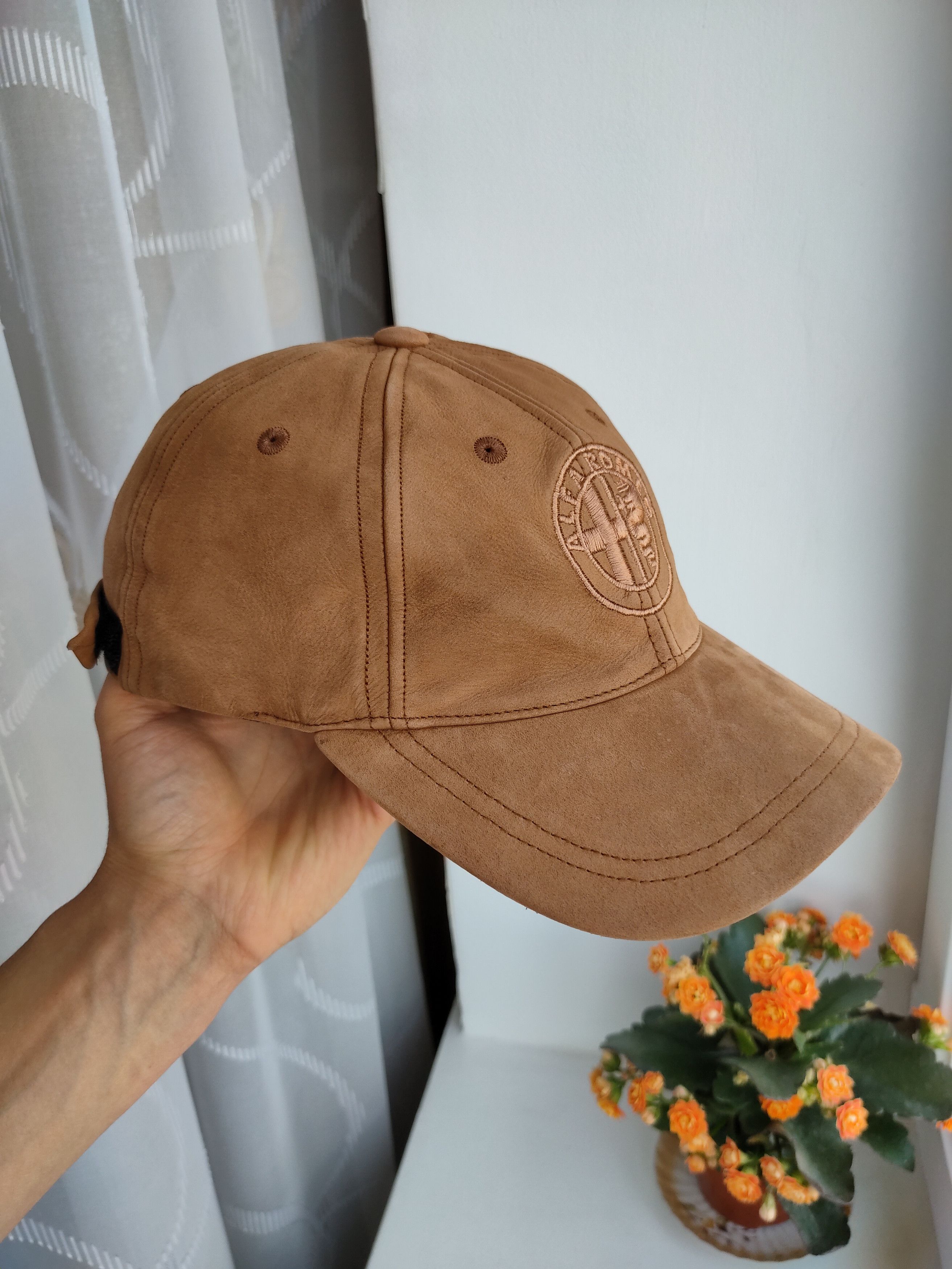 Vintage Alfa Romeo vintage leather cap hat U.S Basic blazer cap hat Size ONE SIZE - 3 Thumbnail