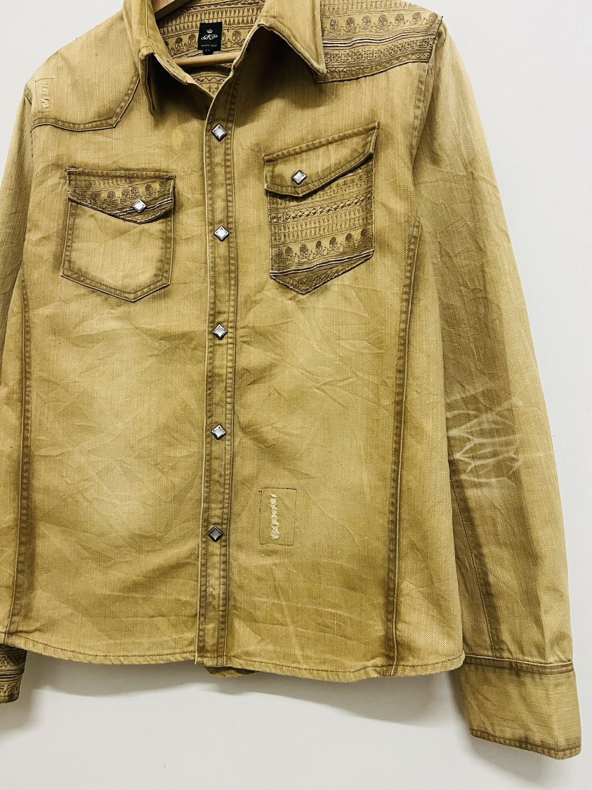 Japanese Brand Semantic Design Junya ArtWork Skull Embroidery Shirt Size US L / EU 52-54 / 3 - 2 Thumbnail