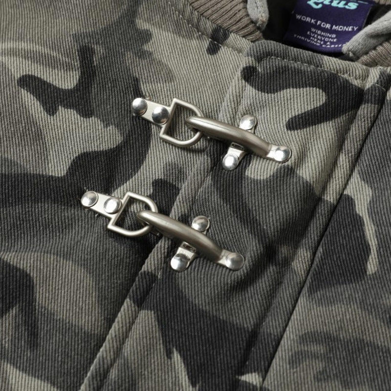 Japanese Brand Gray Camouflage Toggle Closure Jacket, Casual Outerwear Size US M / EU 48-50 / 2 - 2 Thumbnail