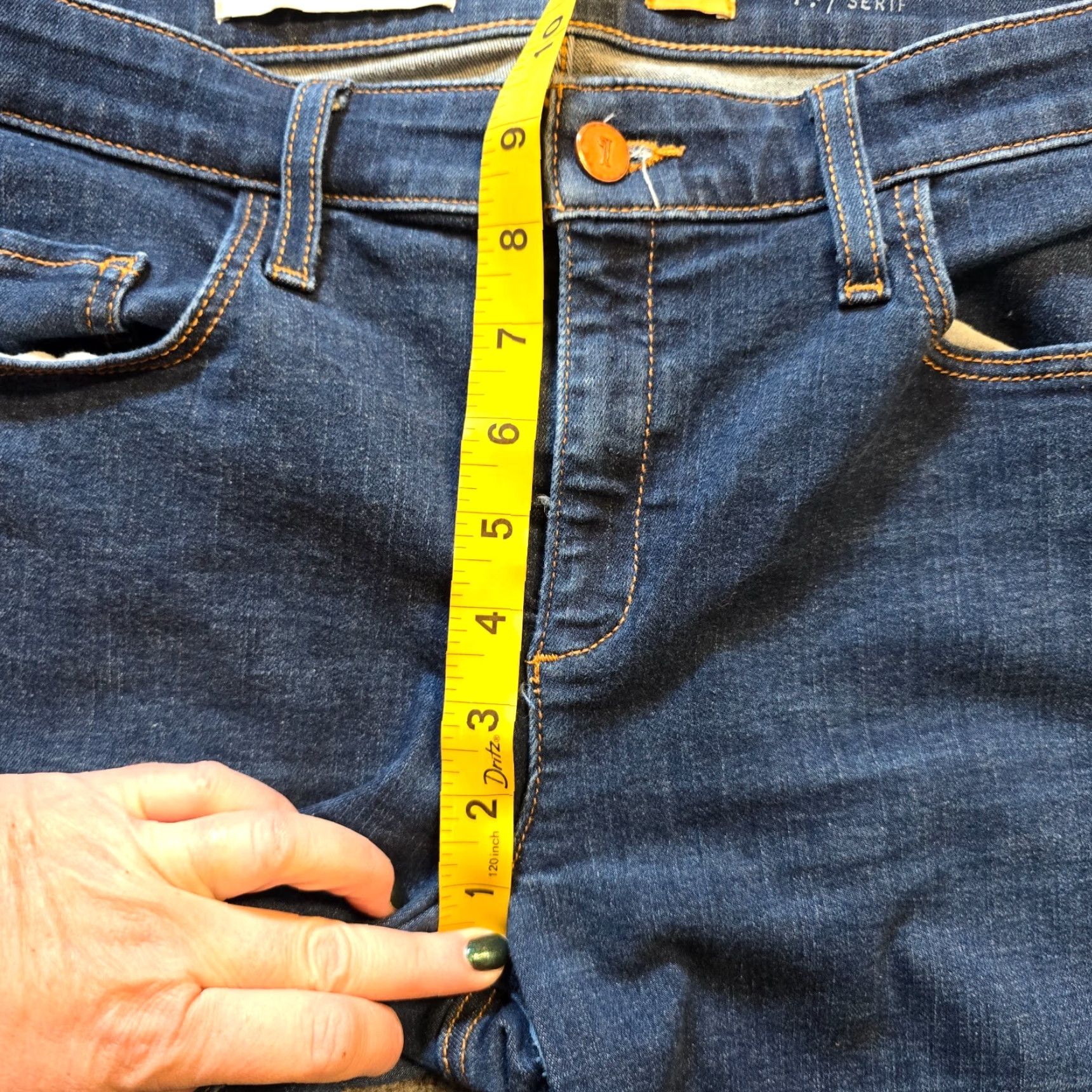 Vintage Pilcro Anthropologie Jeans Womens 32 Blue Serif Skinny Slim Mid Rise Capsule Size 24" / US 00 / IT 34 - 7 Thumbnail