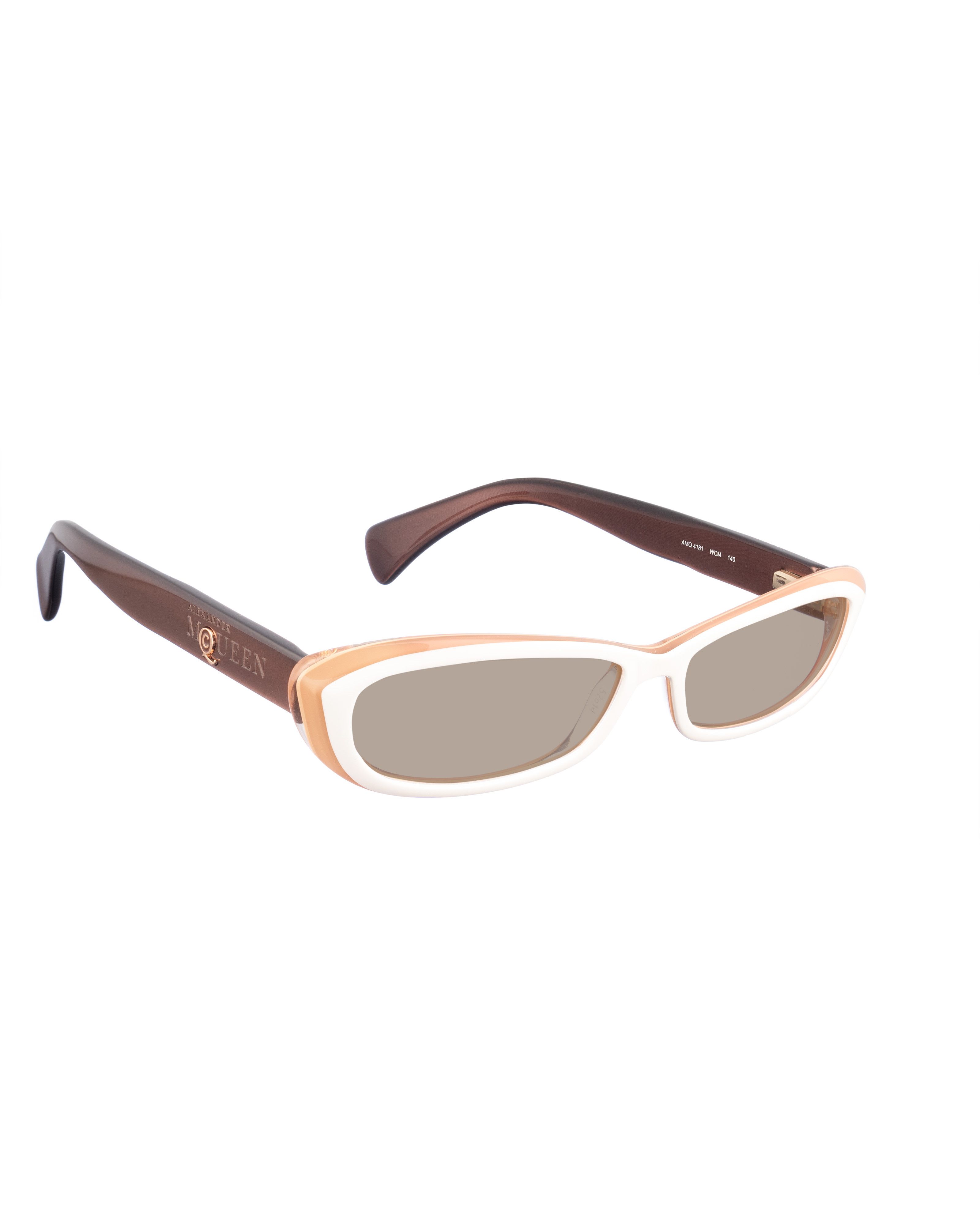 Alexander McQueen Alexander McQueen '90s Double Beige Cat-Eye Sunglasses Size ONE SIZE - 1 Thumbnail