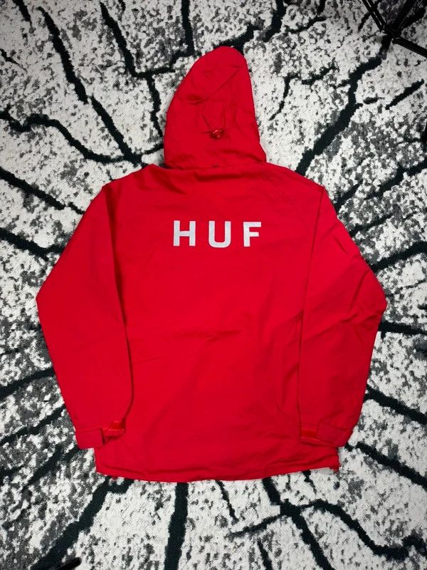 Huf Huf red windbreaker jacket with silver logo L Size US L / EU 52-54 / 3 - 2 Thumbnail