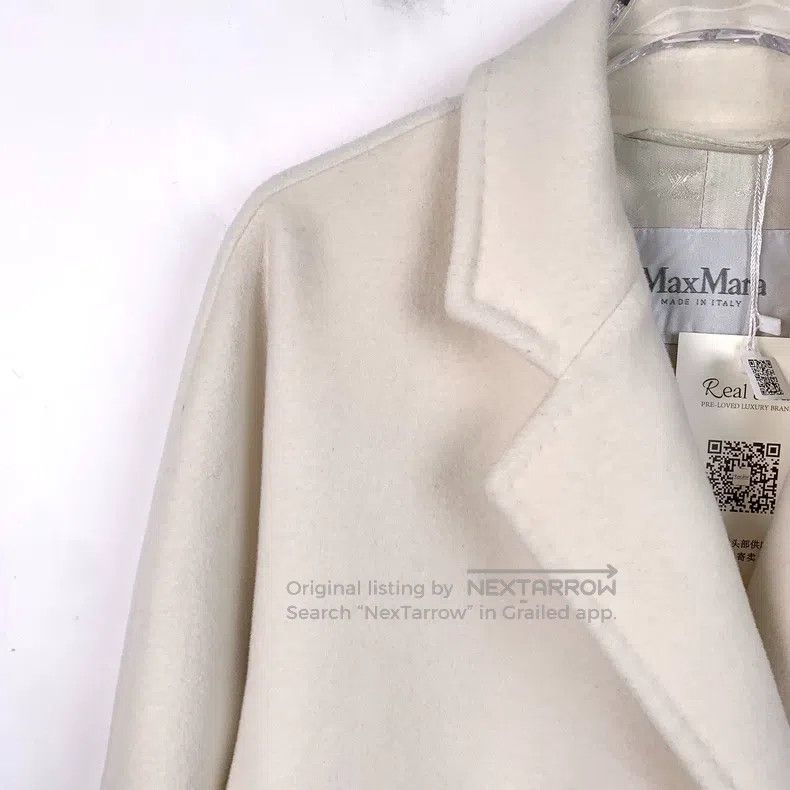 Max Mara Max Mara Off-white Sheep Wool Collar Double Breasted Coat Size XS / US 0-2 / IT 36-38 - 3 Thumbnail