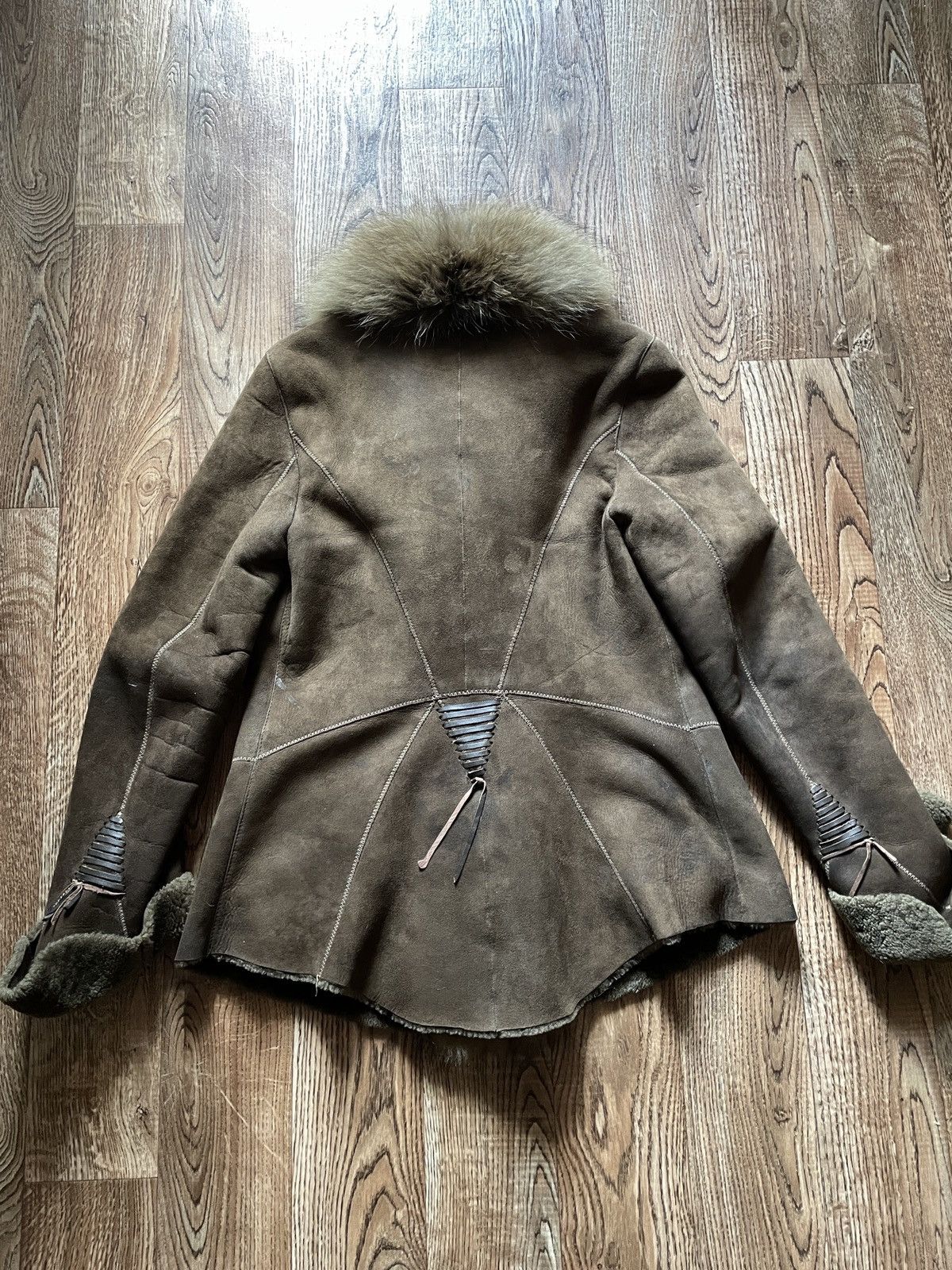 The Unbranded Brand Vintage Lamb Shearling Echtes Brown Long Overcoat y2k 90s Size XL / US 12-14 / IT 48-50 - 7 Thumbnail