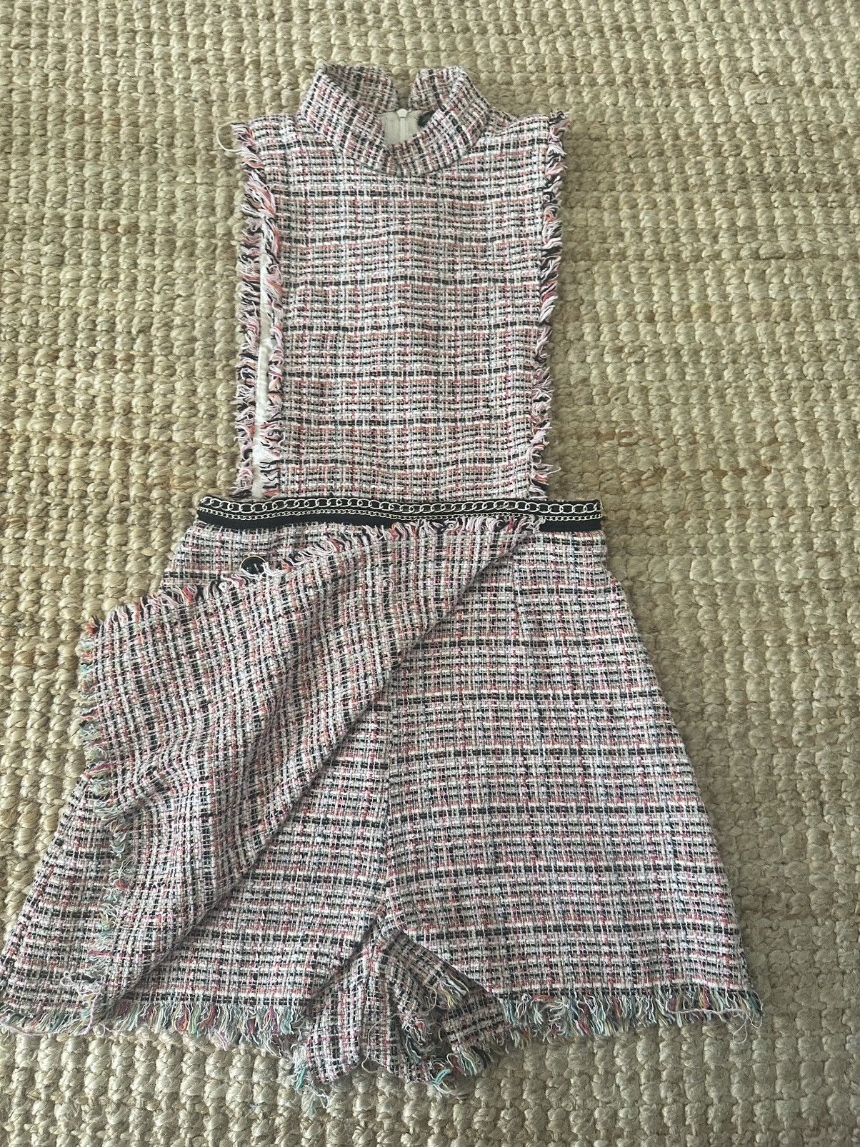 Zara ZARA TWEED ROMPER WITH CHAIN SIZE SMALL Size 27" / US 4 / IT 40 - 6 Thumbnail