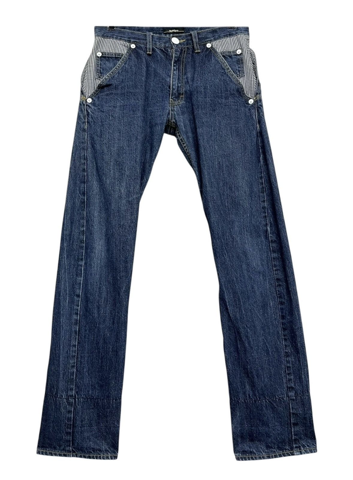 Japanese Brand RARE🔥Butt Flap ABC CAMO BLUE Design Pocket Japan’s Jeans Size US 29 - 5 Thumbnail