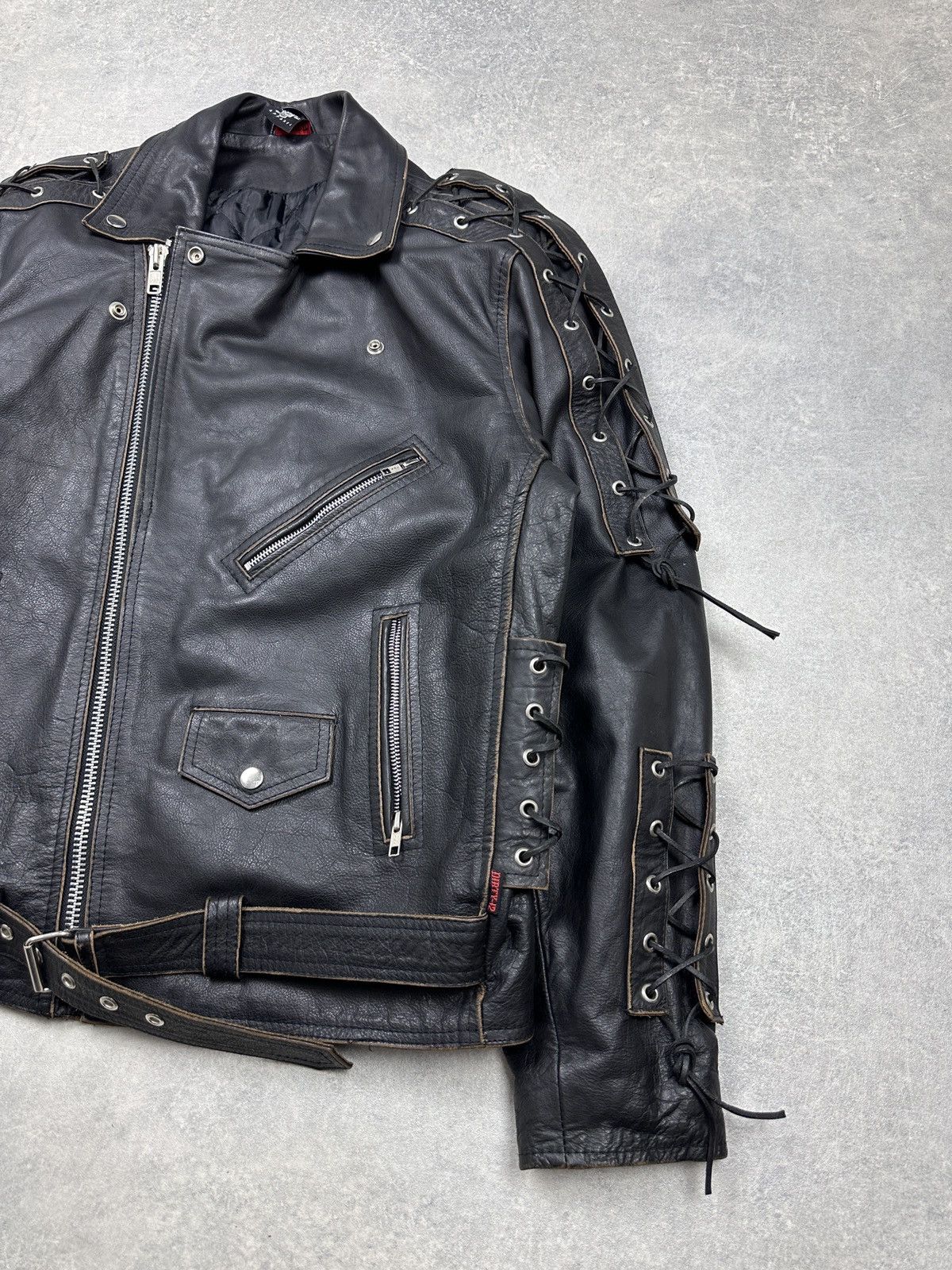 Japanese Brand × Vintage Vintage Leather Biker Jacket Eagle Embroidery Dirty-12 Size US XL / EU 56 / 4 - 5 Thumbnail