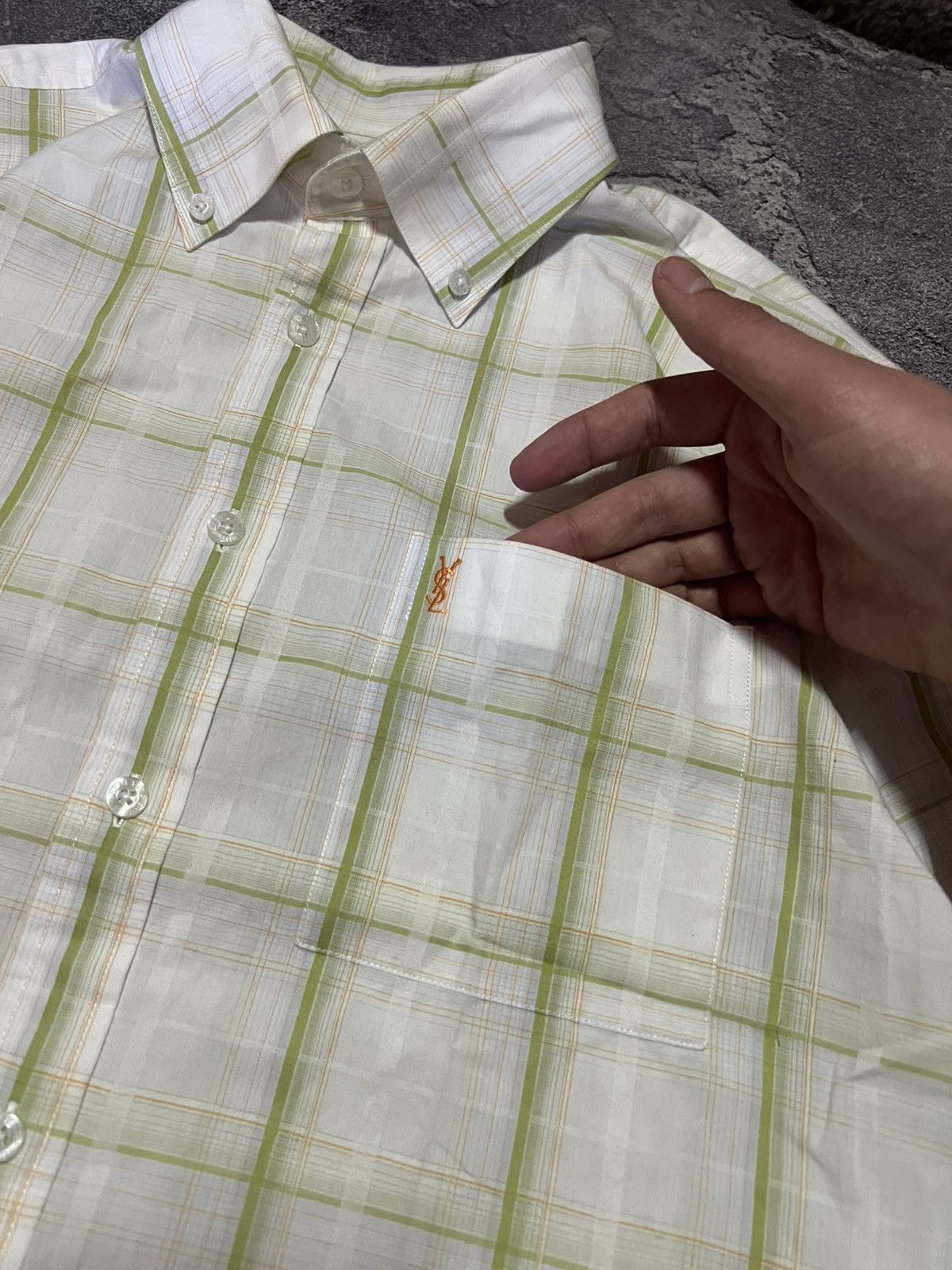 Yves Saint Laurent Vintage Yves Saint Laurent YSL Buttom Up Shirt Streetwear Size US M / EU 48-50 / 2 - 3 Thumbnail