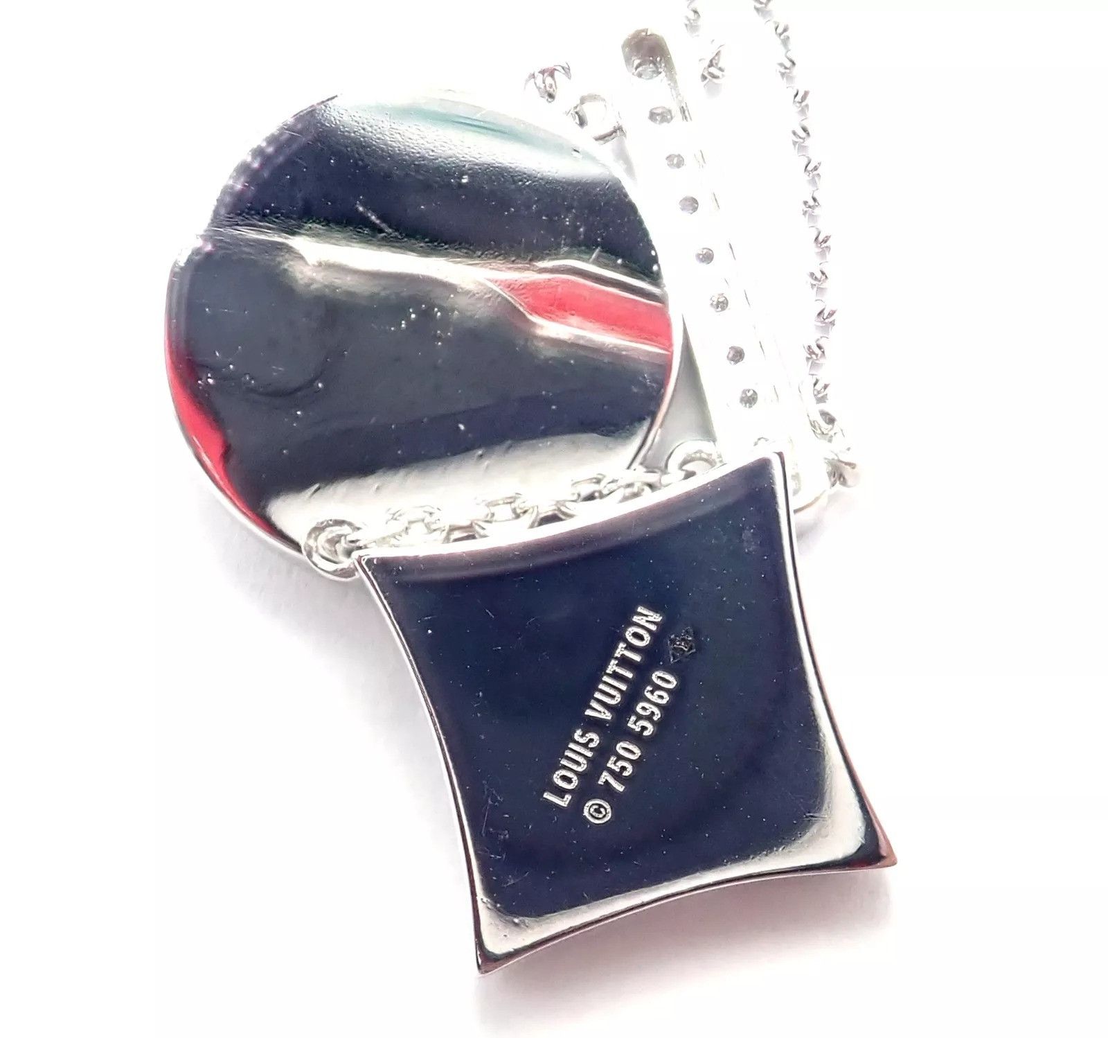 Louis Vuitton Louis Vuitton 18k White Gold Diamond Link Pendant Necklace Size ONE SIZE - 8 Thumbnail