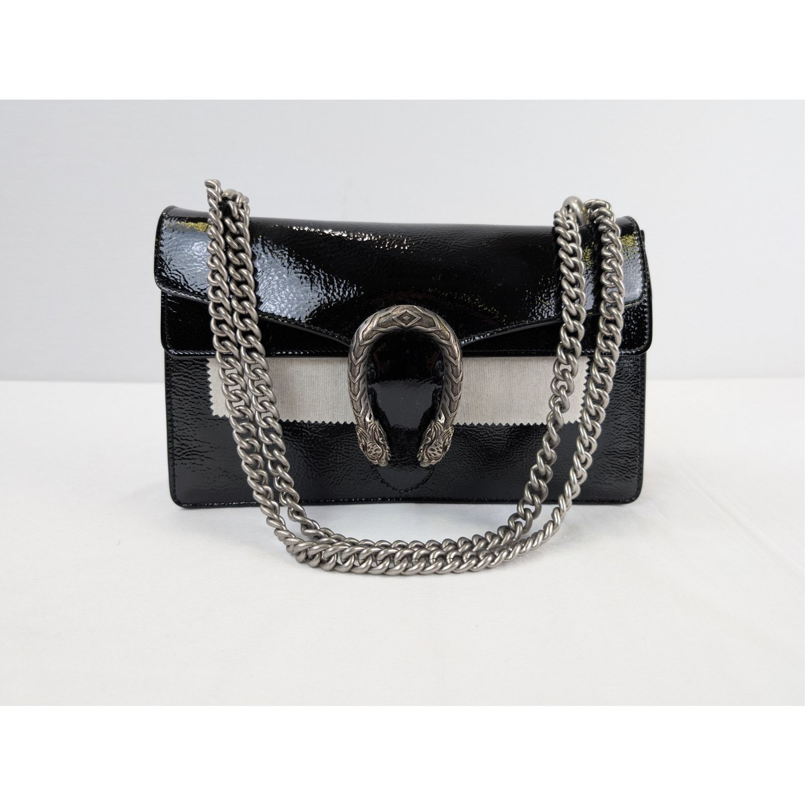 Gucci o1rshd1 Dionysus Shoulder Bag in black Patent Calf Leather Size ONE SIZE - 6 Thumbnail
