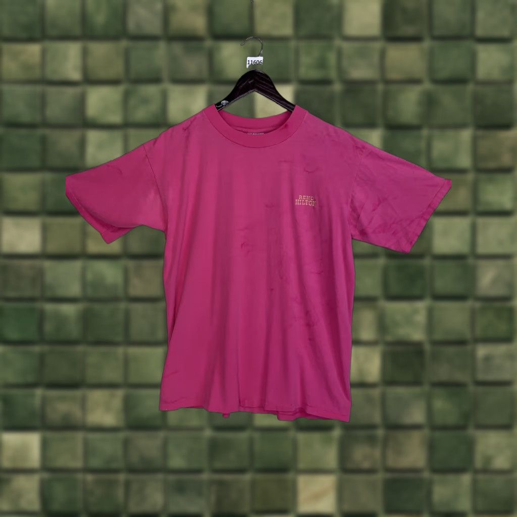 Vintage VINTAGE Oneita Shirt XX Large Pink 90s TYE Dye Logo Embroidered USA Made Short Sleeve Mens Womens Unisex Adults Size US XL / EU 56 / 4 - 1 Thumbnail