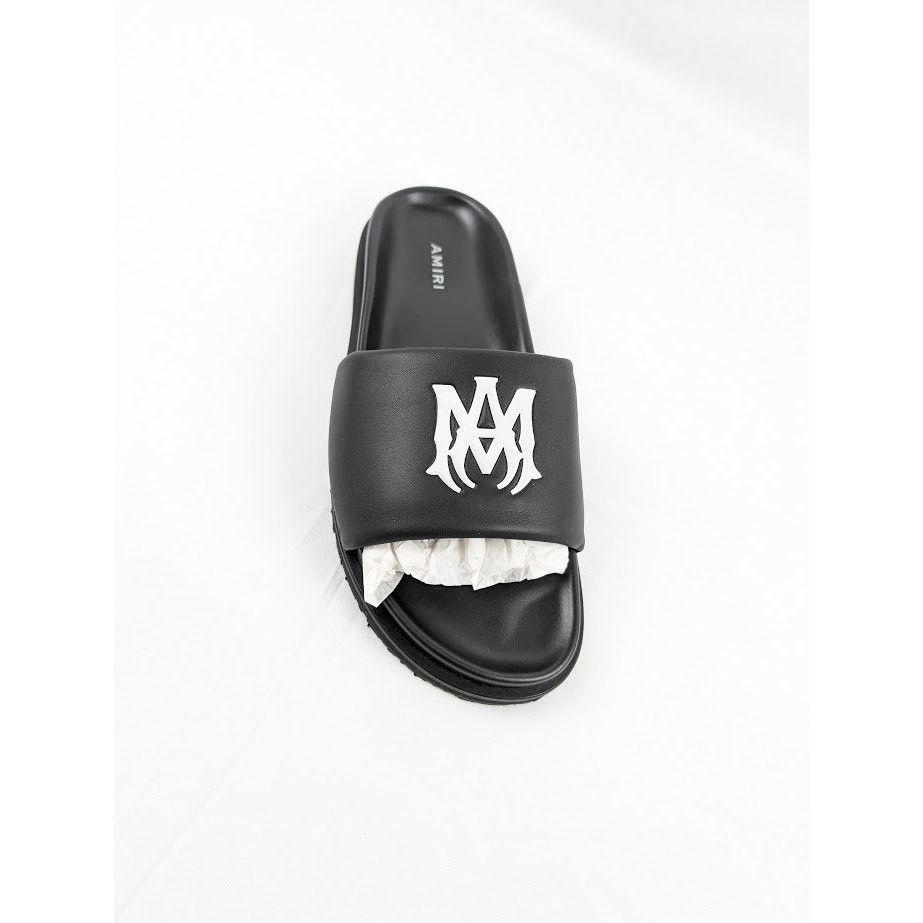 Amiri o1rshd1 Leather Slide in Black / White Size US 7 / EU 40 - 4 Thumbnail