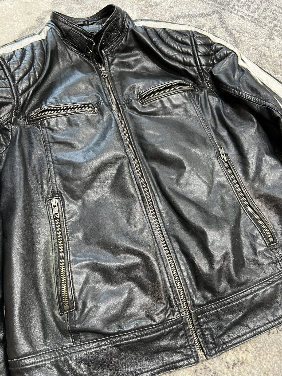 Vintage Vintage leather jacket motorbike jacket distressed archive Size S / US 4 / IT 40 - 2 Thumbnail