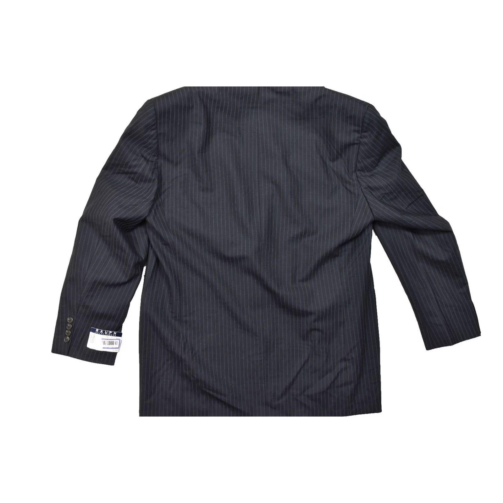 Ralph Lauren Ralph Lauren Men's Blazer 44L Navy Pinstripe Wool Lycra 2-Button Front Notch Lapel Single-Vented Long Jacket Coat Size 44R - 2 Thumbnail