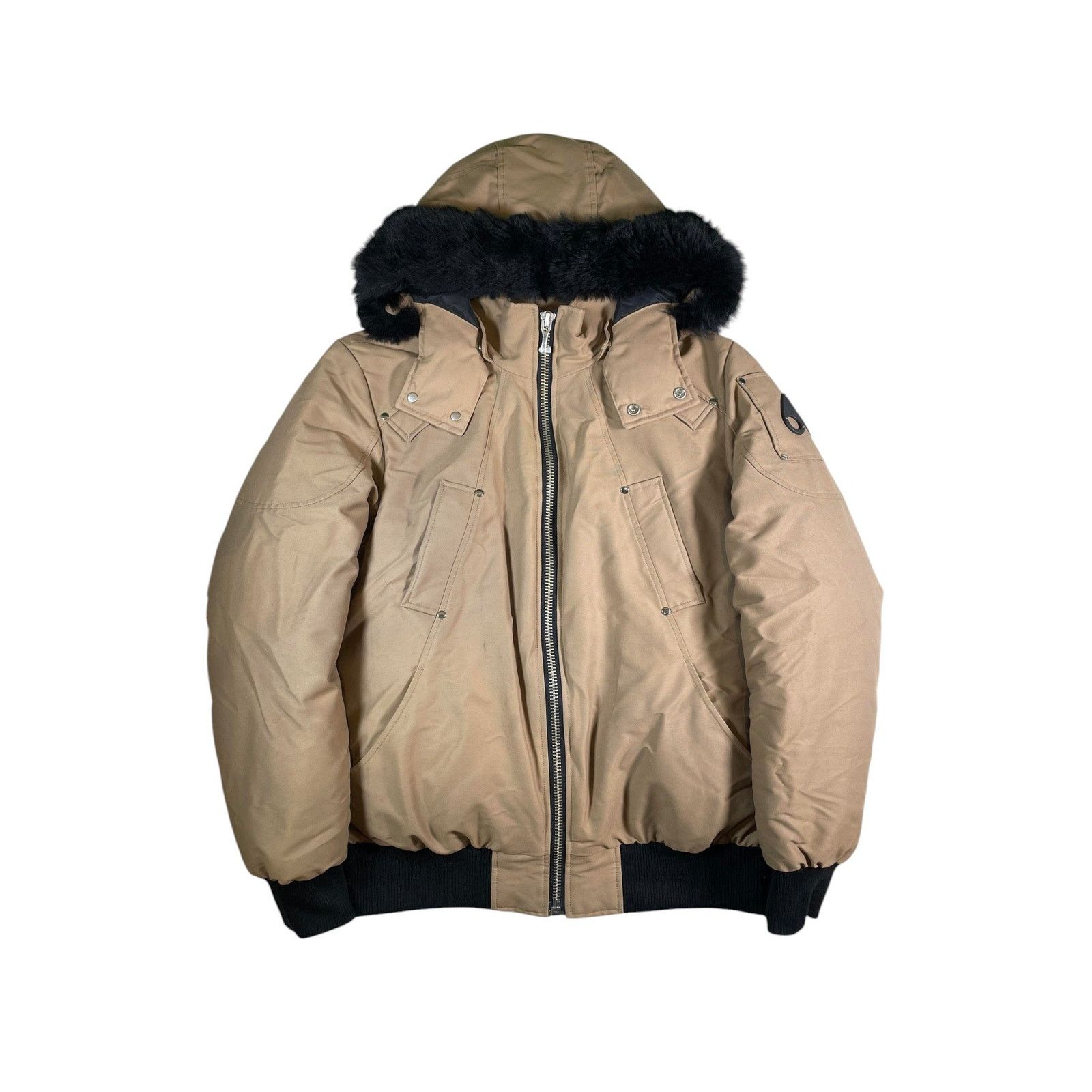 Moose Knuckles Moose Knuckles 3Q Black Fur Tan Bomber Jacket Size US L / EU 52-54 / 3 - 1 Thumbnail