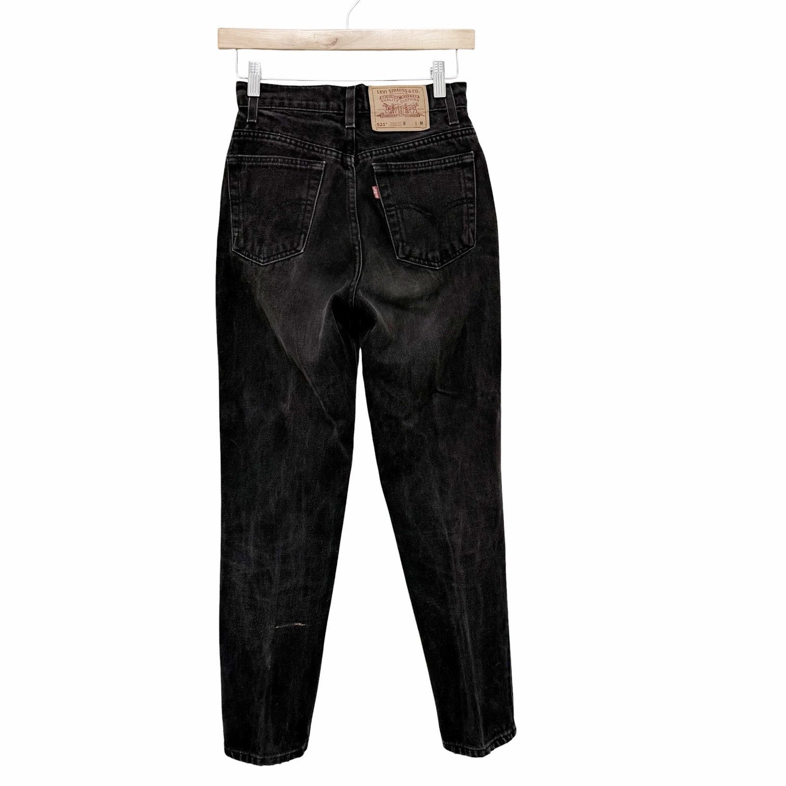 Levi's Vintage Levis 521 Black Tapered Leg High Waisted Jeans Sz 24 Size 24" / US 00 / IT 34 - 5 Thumbnail