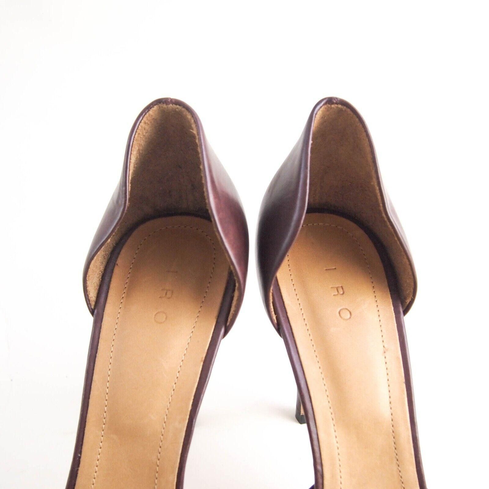 Iro IRO D'Orsay Pumps Pointed Toe Burgundy Leather US 10 EU 40 Size US 10 / IT 40 - 4 Thumbnail