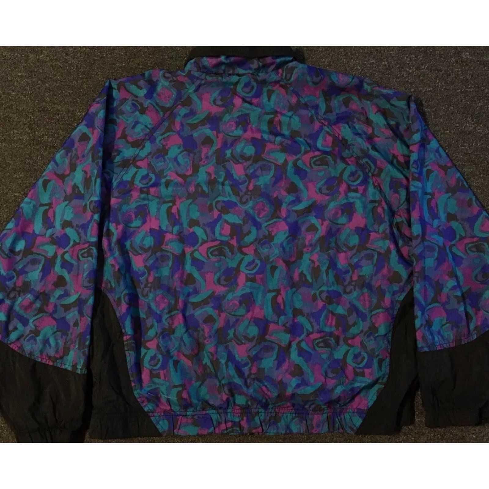 Reebok Vtg 90s Reebok Abstract Art AOP Bomber Jacket L Blue Women Shirt Windbreaker Vintage 90s Vaporwave Art Baroque Graphic Spotlight Womens Size L / US 10 / IT 46 - 7 Thumbnail