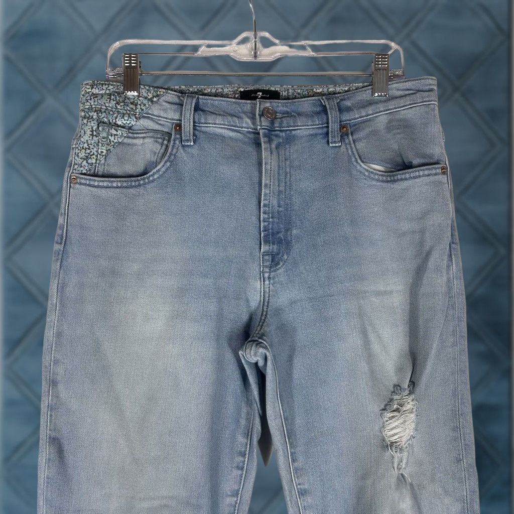 7 For All Mankind 7 For All Mankind Peggi Jeans Womens 31 Ankle Light Wash High Rise Slim Denim Size 24" / US 00 / IT 34 - 1 Thumbnail