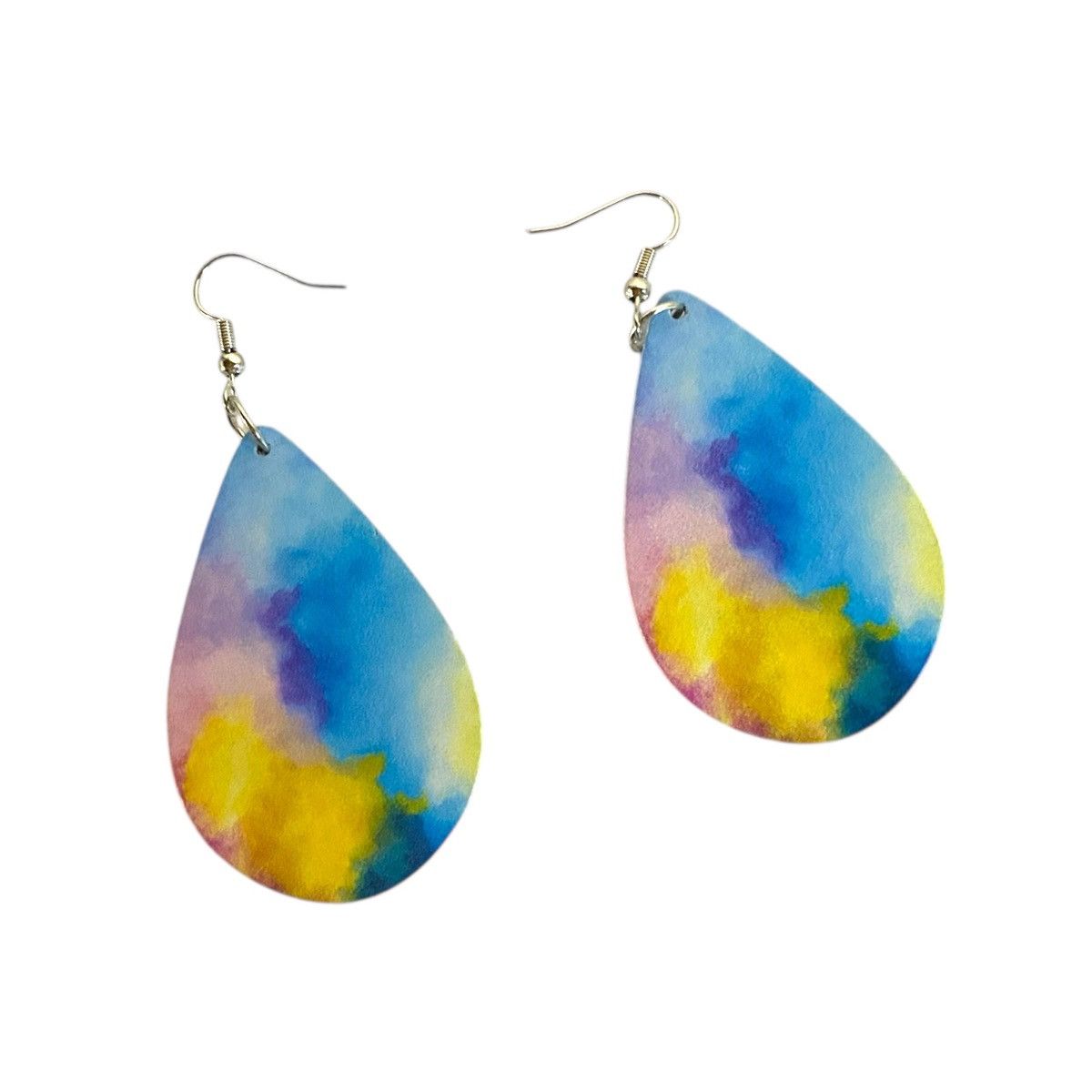 Other Watercolor Pastel Wooden Dangle Drop Earrings Size ONE SIZE - 1 Thumbnail