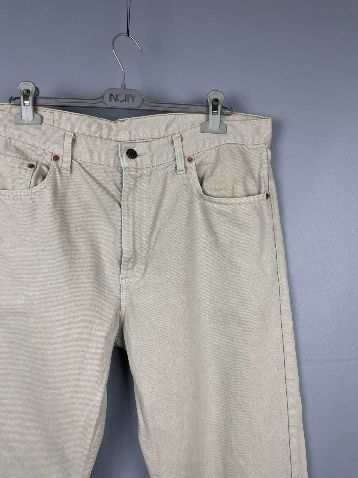 Levi's × Vintage Levis 615 Orange Tab Vintage Denim Jeans Beige 90s Straight Size US 38 / EU 54 - 2 Thumbnail