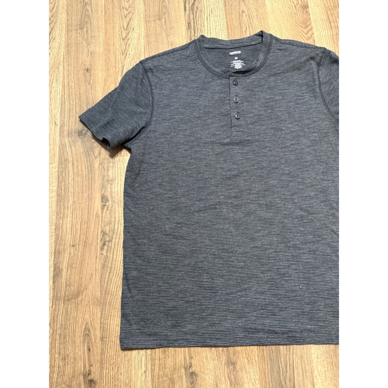 Vintage Sonoma Shirt Men's Size Medium Gray Black Short Sleeve Shirt 1/4 Buttons Size US M / EU 48-50 / 2 - 3 Thumbnail