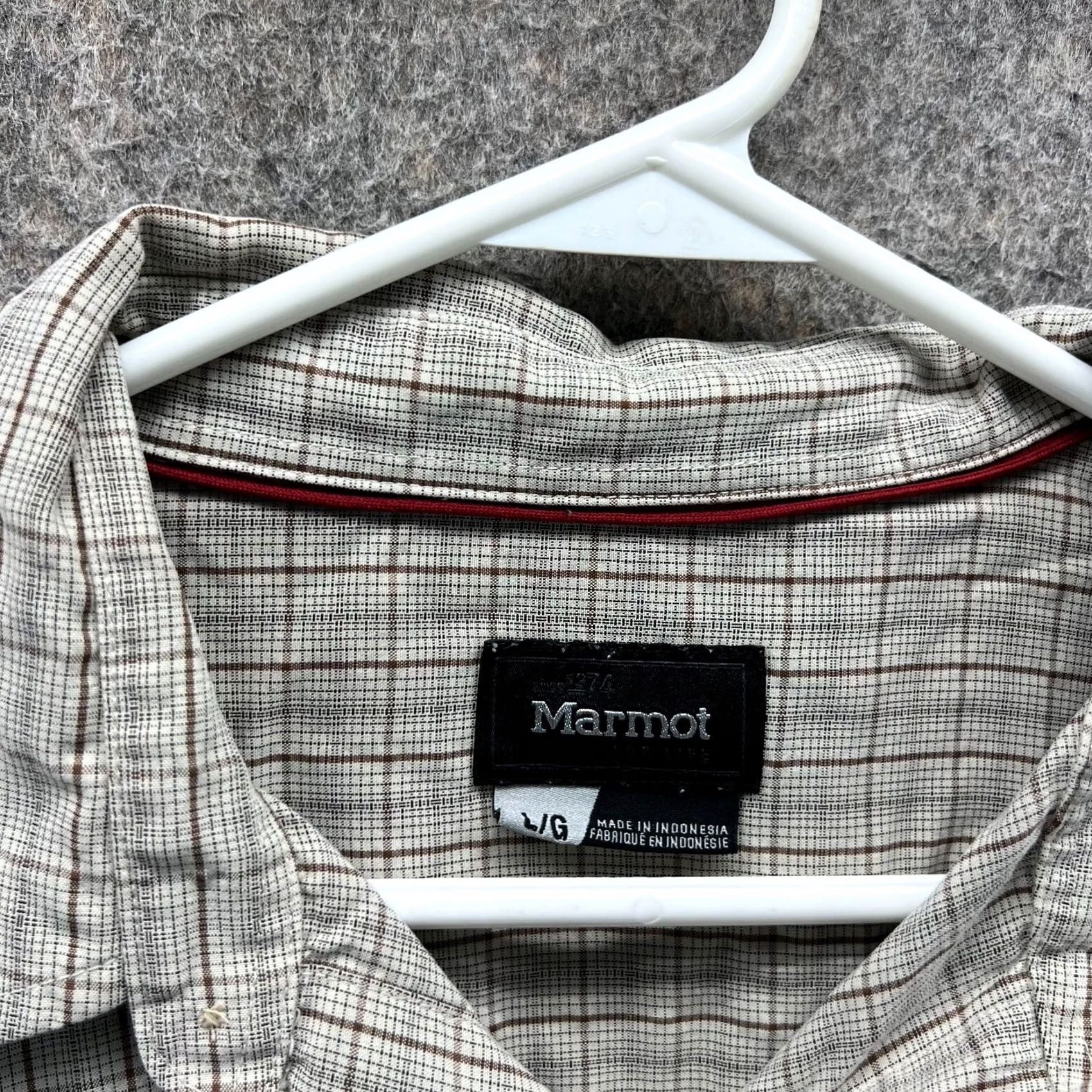 Marmot Marmot Shirt Men Large Adult Beige Camp Button Down Plaid Outdoors For Life Size US L / EU 52-54 / 3 - 7 Thumbnail
