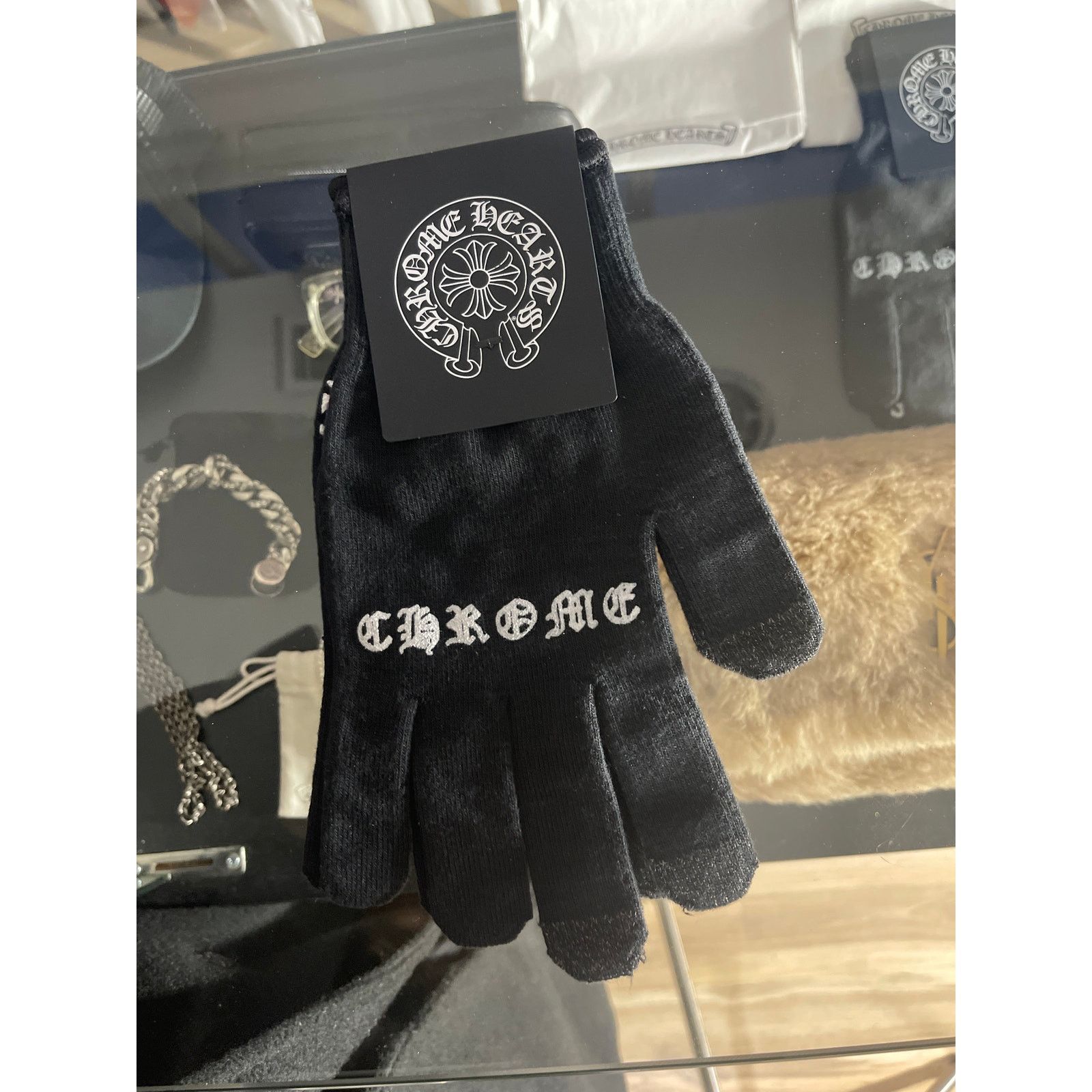 Chrome Hearts Chrome Hearts Script Cross Logo Work Gloves Size Large Size ONE SIZE - 3 Thumbnail