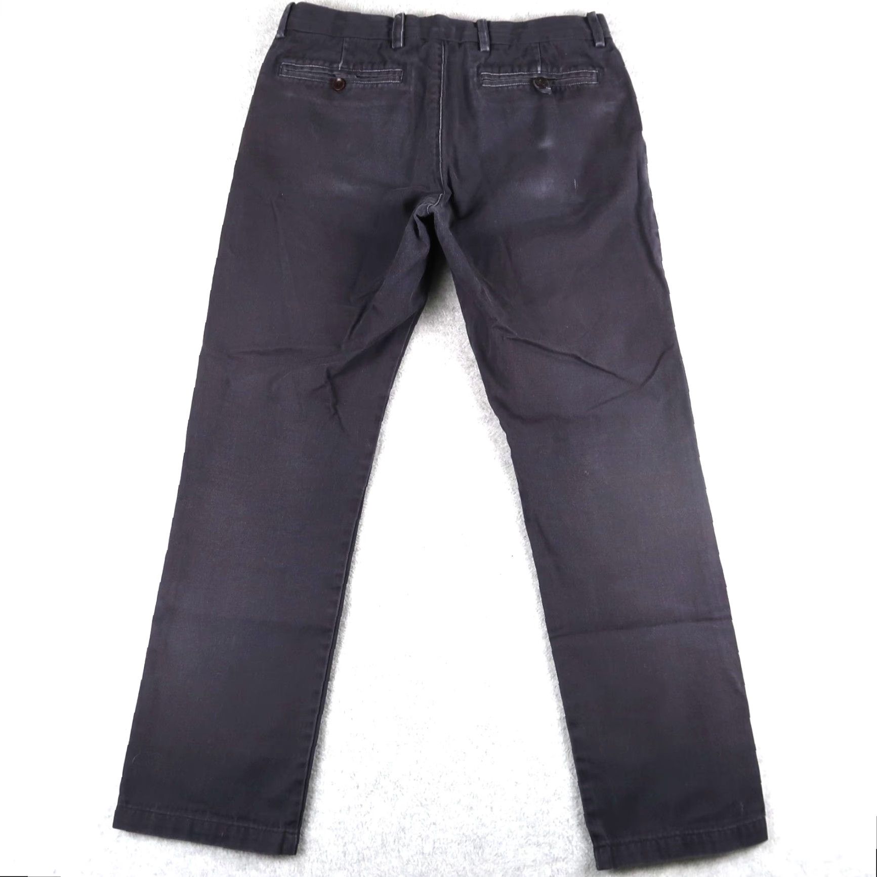 Gustin Gustin Pants Men 33 Blue Twill Slim Button Fly Chino, Straight Rise, Flat Front, Preppy Casual Vintage No, 32x29 Inseam? Size US 33 - 2 Thumbnail