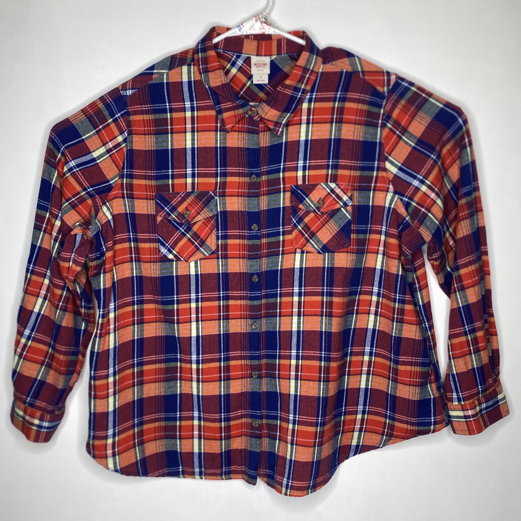 Mossimo Mossimo Western Plaid Button-up Shirt Long Sleeve Blue Red Size XS / US 0-2 / IT 36-38 - 1 Thumbnail