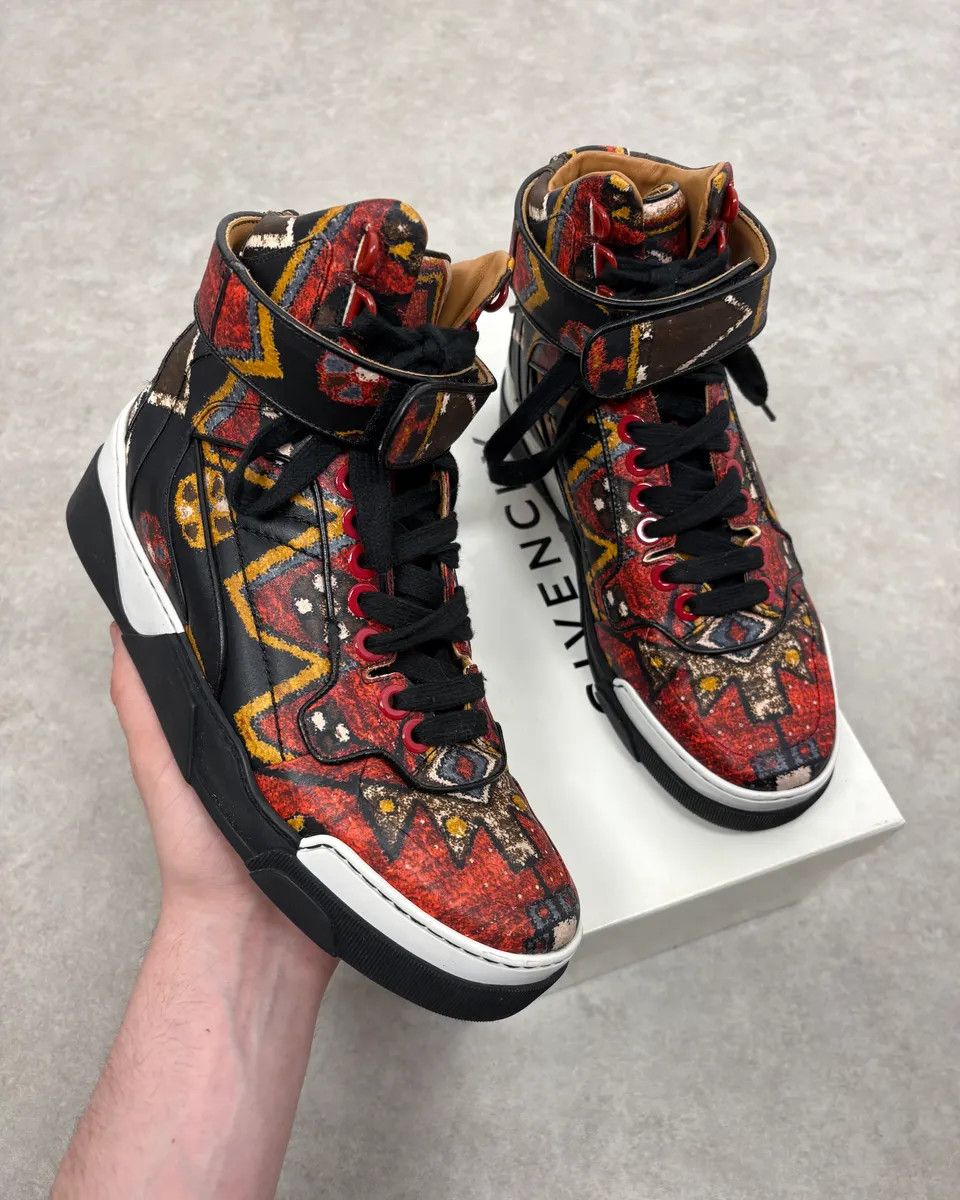 Givenchy AW2015 Givenchy Persan Red Mozaic High Leather Tyson Sneakers by Riccardo Tisci Size US 7 / EU 40 - 1 Thumbnail