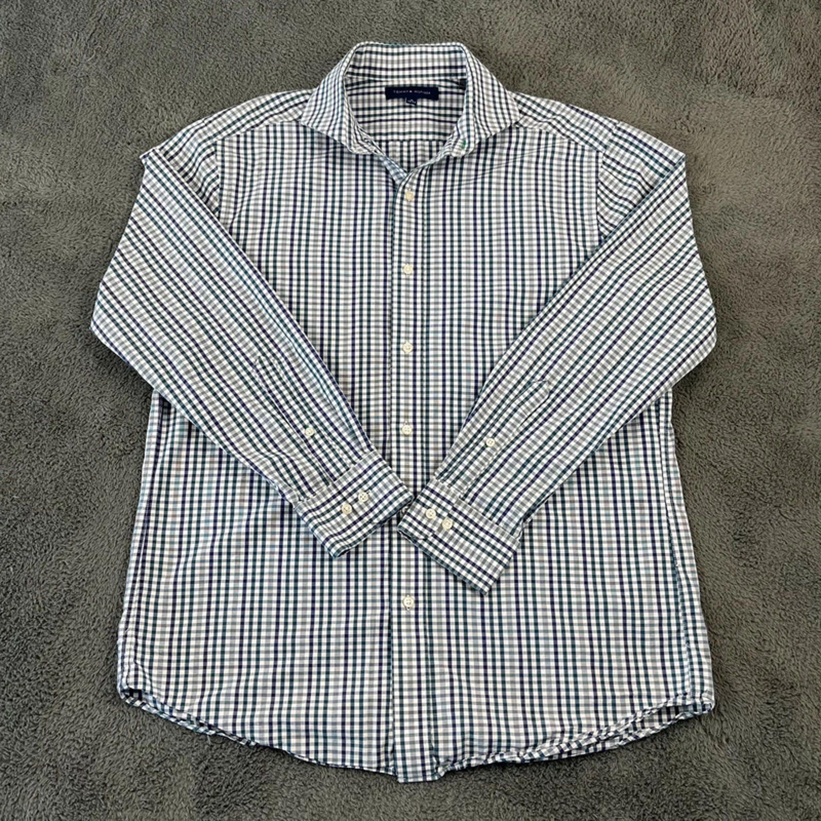 Tommy Hilfiger Tommy Hilfiger Checkered Shirt L White Blue Grey Size US L / EU 52-54 / 3 - 7 Thumbnail