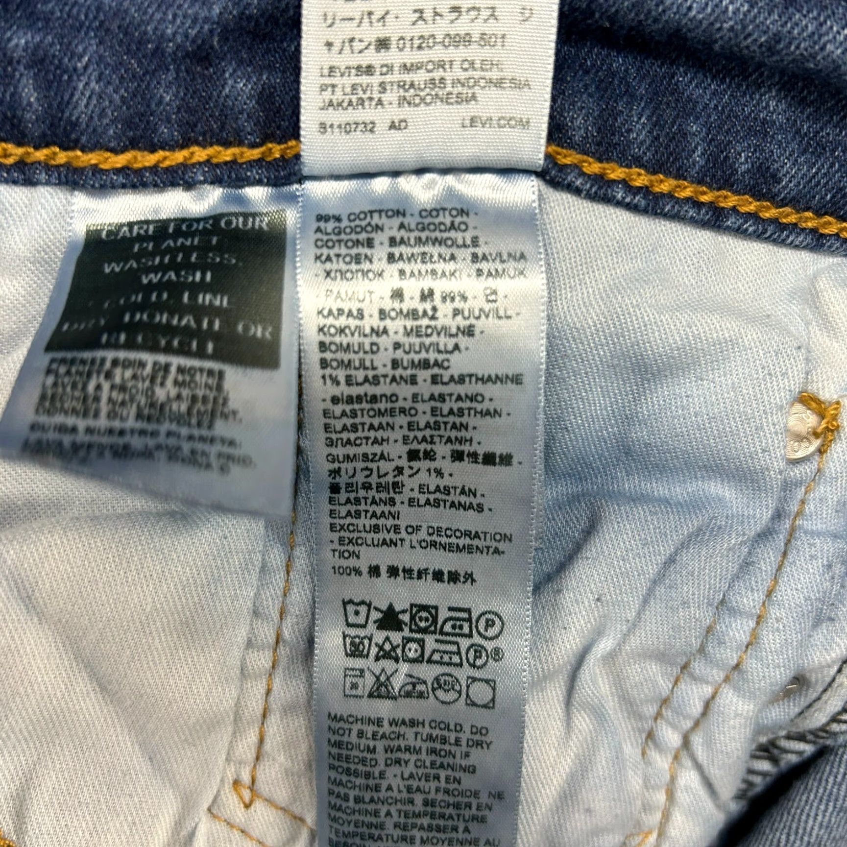 Levi's Levi's 514 Jeans Mens 32x32 Blue Slim Straight Leg Medium Wash Stretch Fabric Denim Cotton Size US 32 / EU 48 - 4 Thumbnail
