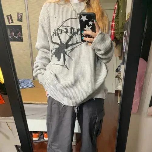 Japanese Brand × Vintage Milang girl Spider Print Harajuku Sweater Size ONE SIZE - 3 Thumbnail