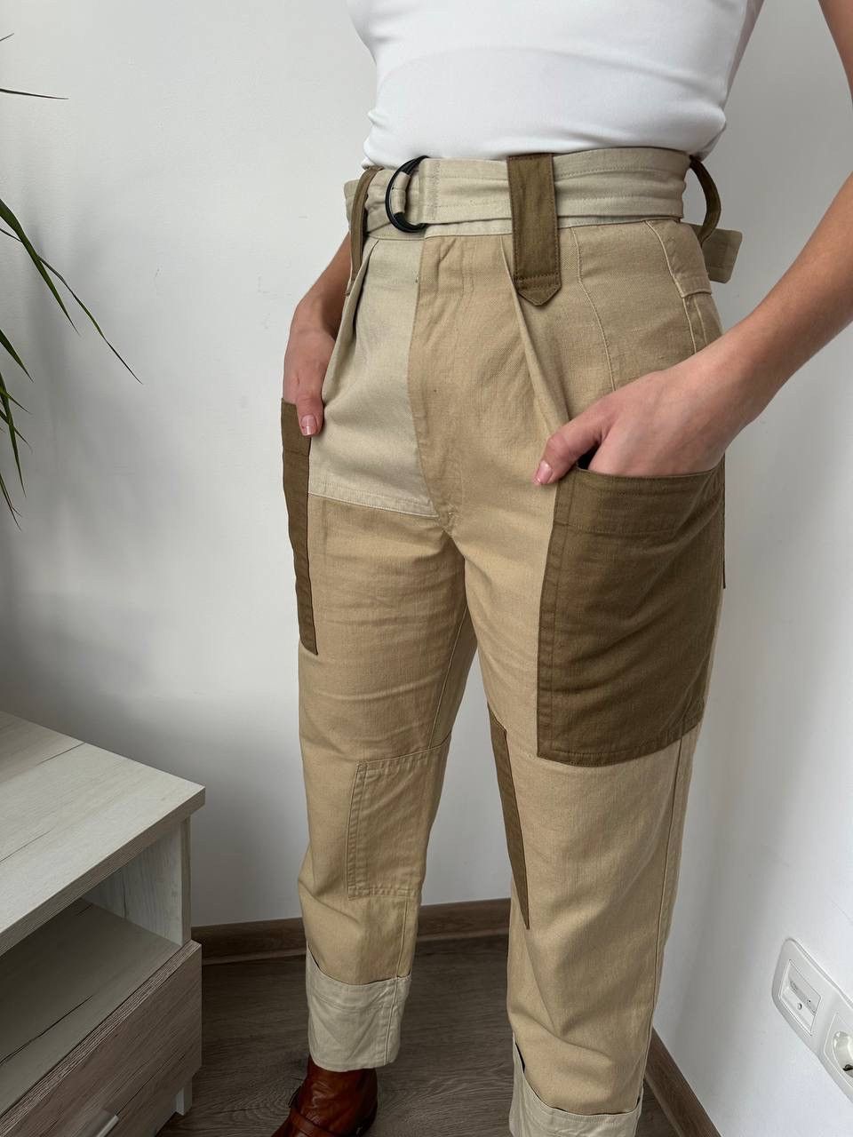 Isabel Marant Etoile × Japanese Brand × Vintage Vintage Isabel Marant Etolie Beige Pocket Cargo Pants Size 24" / US 00 / IT 34 - 3 Thumbnail