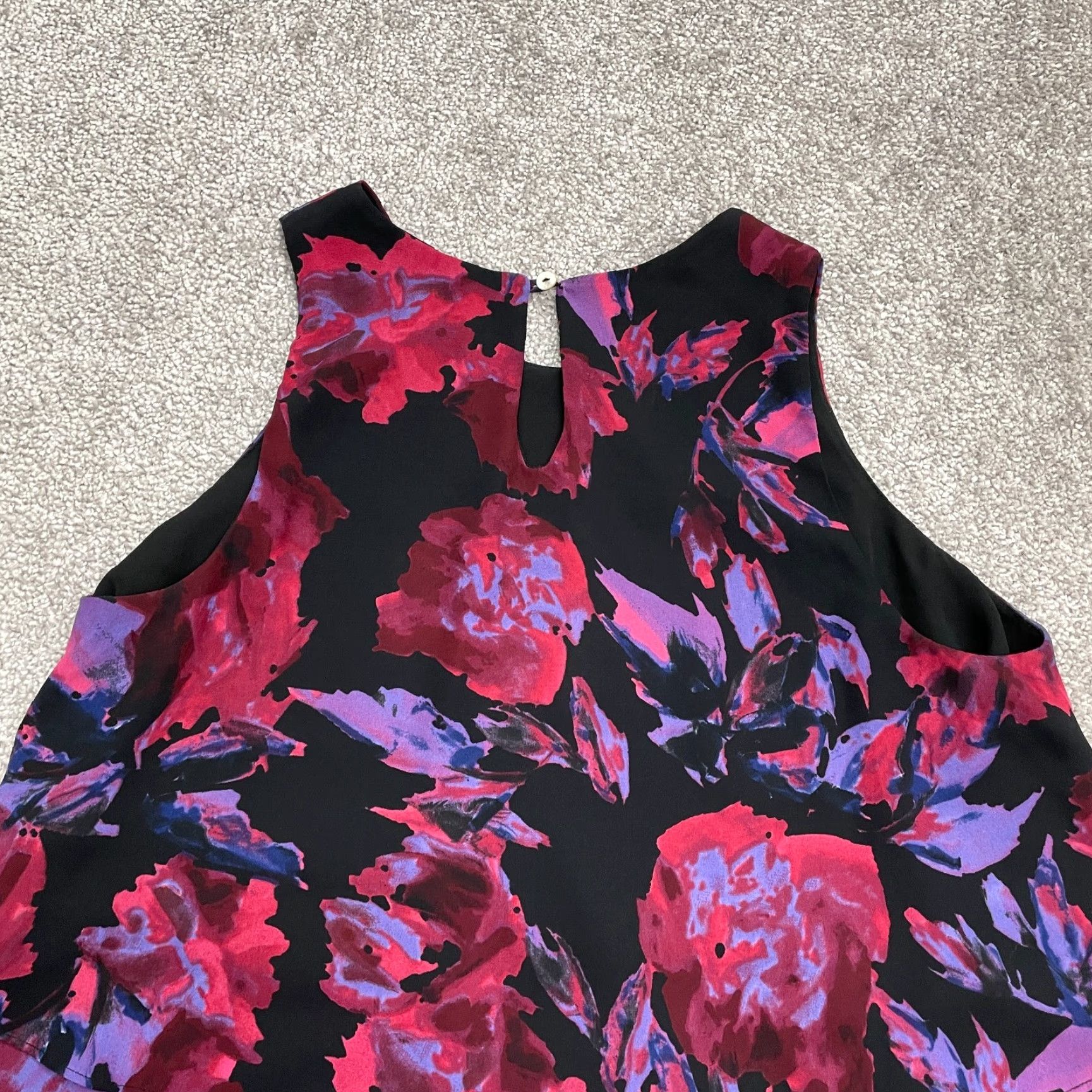 AQUA Aqua By Bloomingdale's Blouse Womens XS Multicolor Floral Sleeveless Layered Top Size XS / US 0-2 / IT 36-38 - 3 Thumbnail