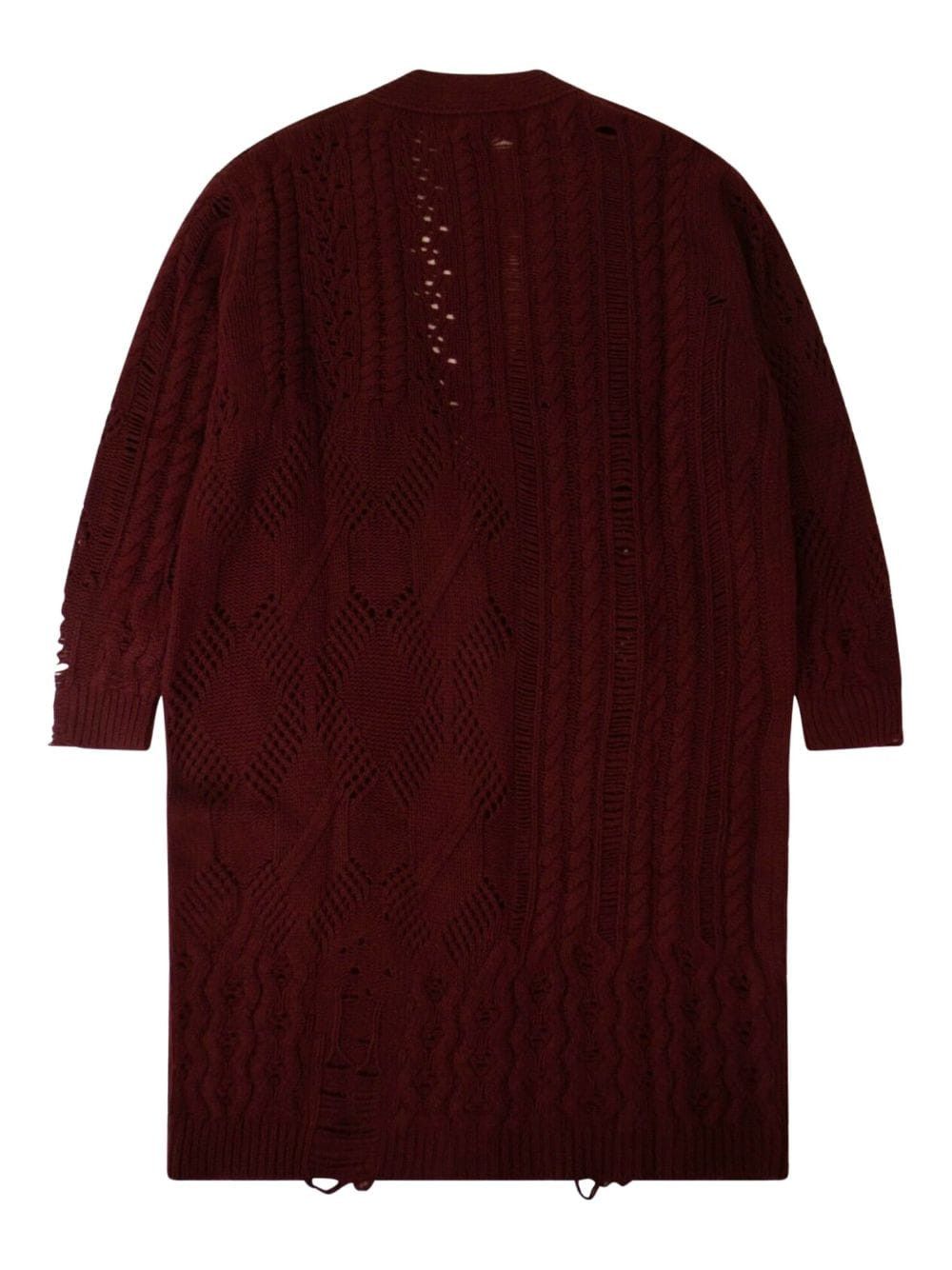 Amiri o1gr1nt1024 Oversized Multipoint Cardigan in Burgundy Size US M / EU 48-50 / 2 - 2 Thumbnail