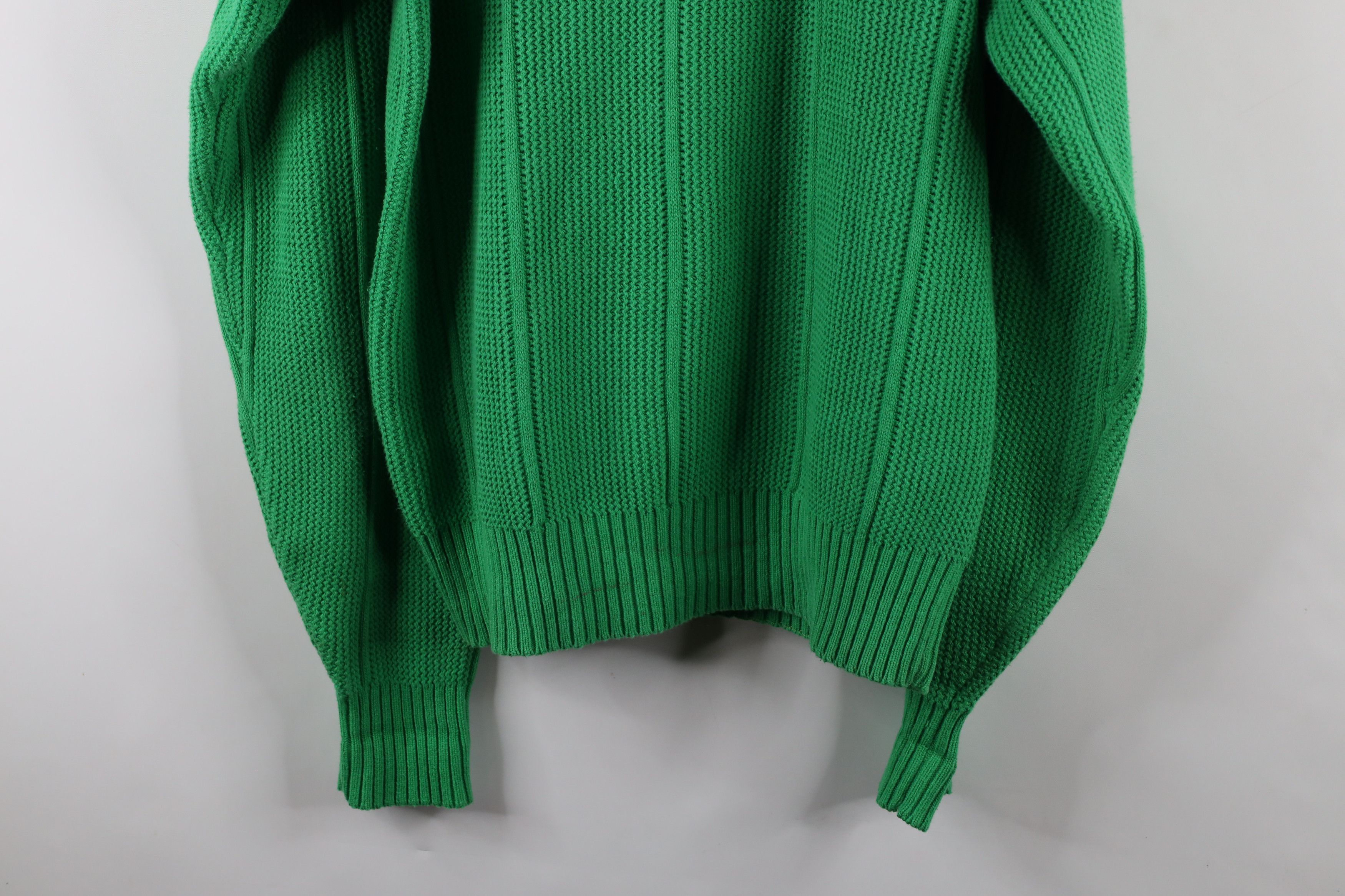 Vintage Vintage 90s Streetwear Heavyweight Cotton Knit Sweater Green Size US M / EU 48-50 / 2 - 14 Thumbnail