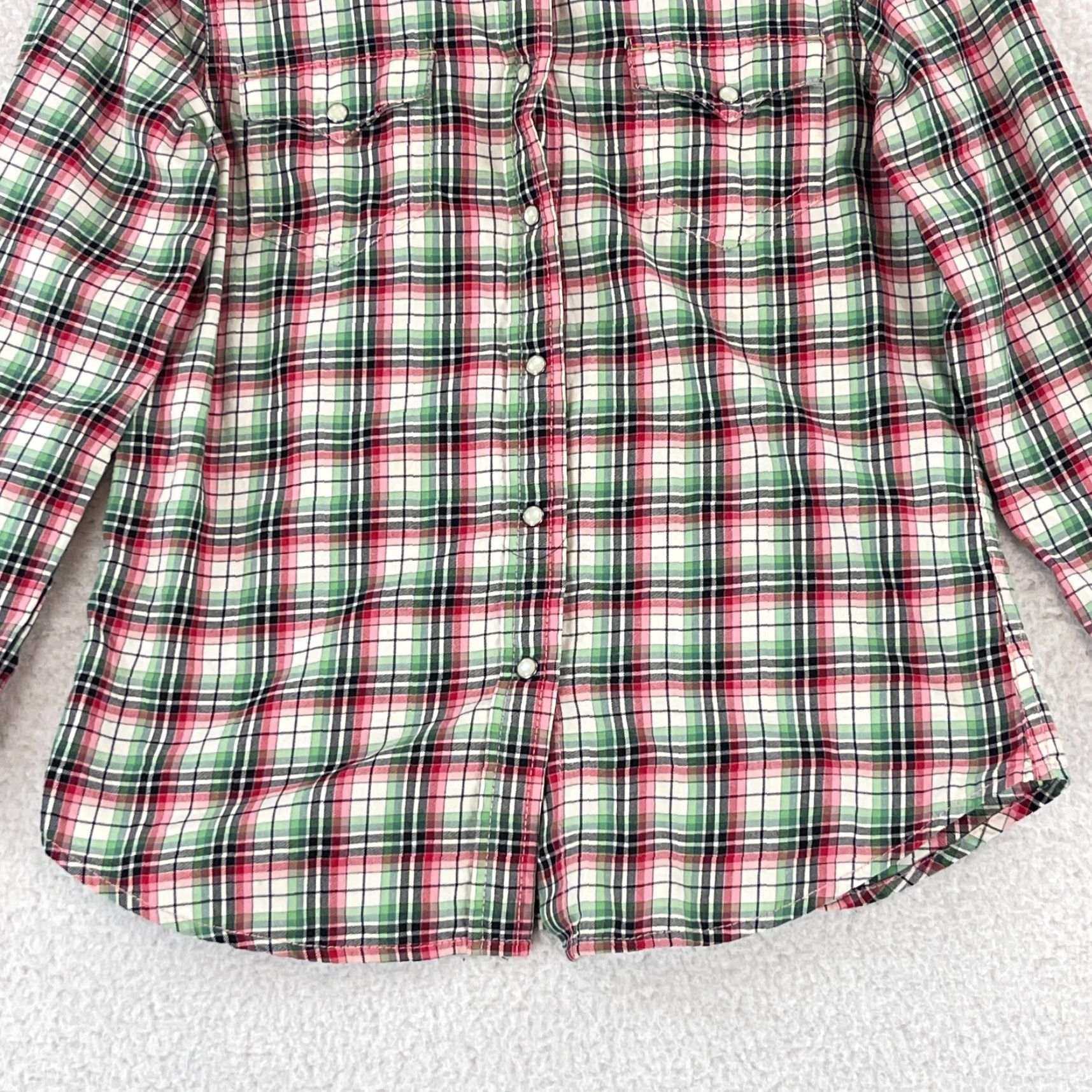 Polo Ralph Lauren Polo Ralph Lauren Shirt Womens Medium Pink Plaid Snap Button Long Sleeve 100% Cotton Size M / US 6-8 / IT 42-44 - 5 Thumbnail