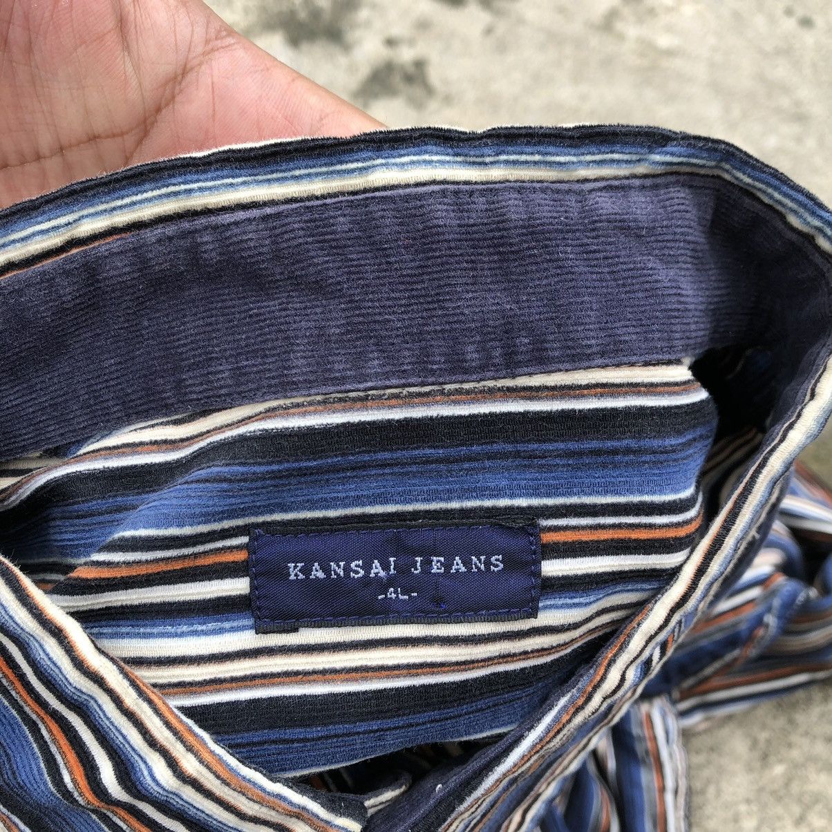 Designer × Japanese Brand × Kansai Yamamoto 🔥Rare🔥🇯🇵Kansai Yamamoto Corduroy Stripe Western Button Shirts Size US XXL / EU 58 / 5 - 12 Thumbnail