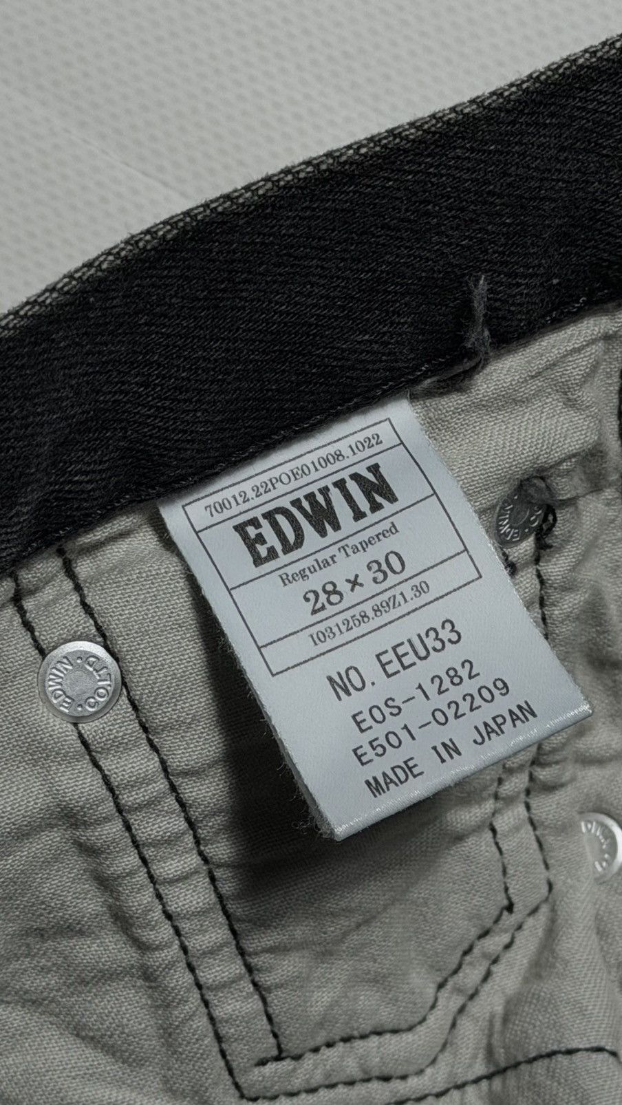 Edwin Edwin Made in Japan Regular Tapered Washed Black Men’s Jeans Size US 28 / EU 44 - 7 Thumbnail