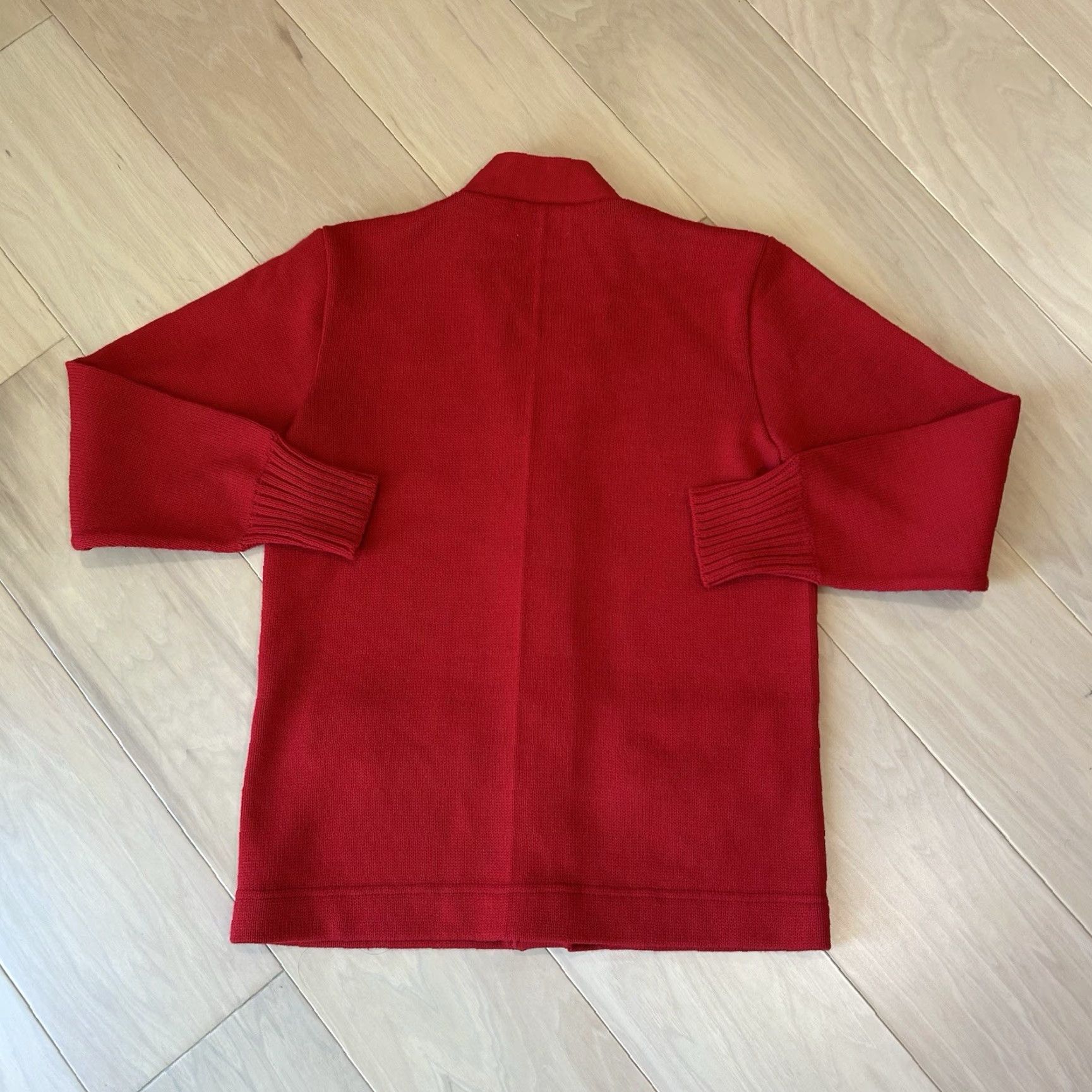 Vintage VINTAGE Dehen Cardigan Red Acrylic Long Sleeve Men’s 38 Chest 20" Pit To Pit 27" Length Mens Red Cardigan Size US M / EU 48-50 / 2 - 3 Thumbnail