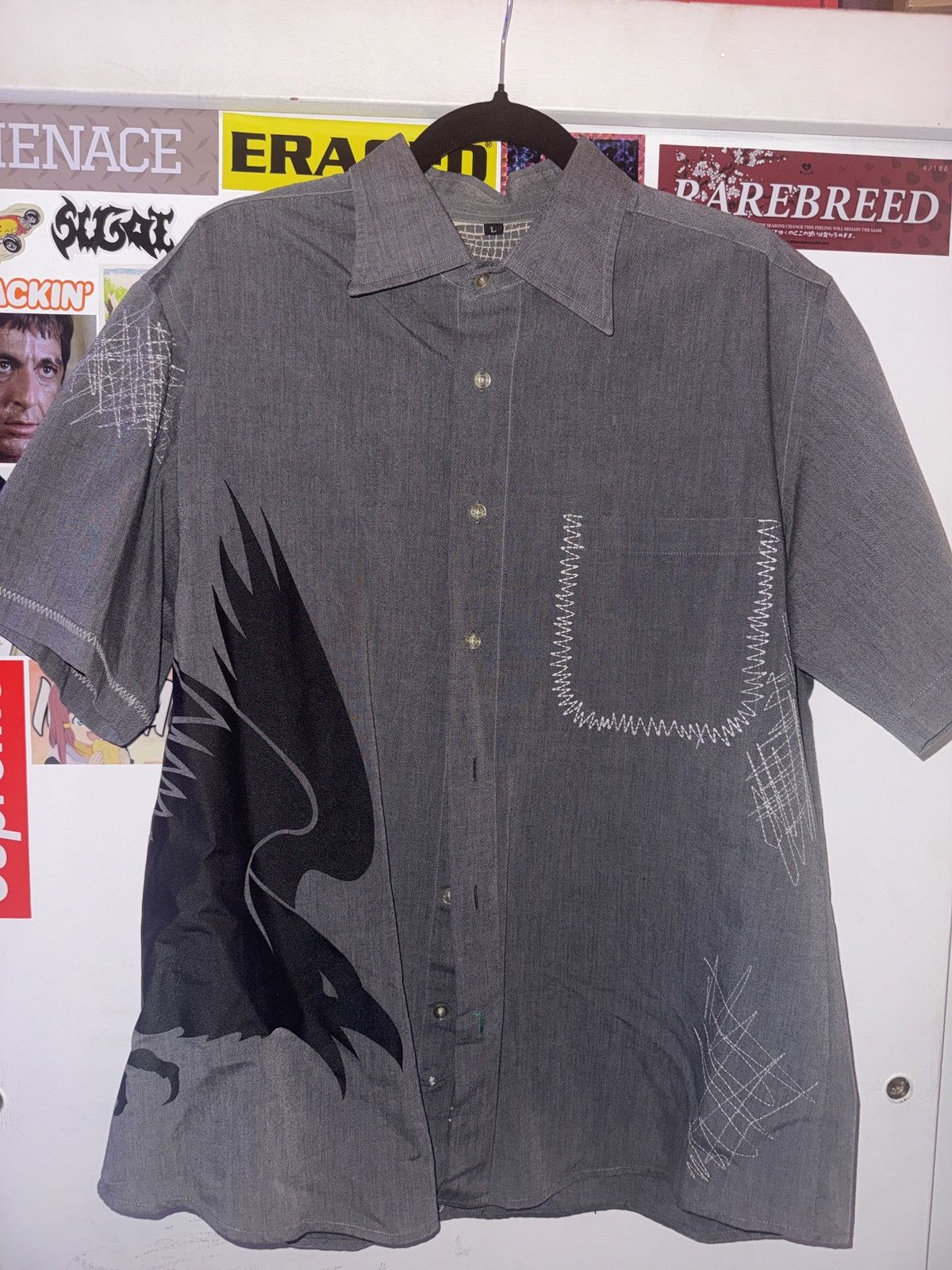 Dragonfly VINTAGE Sashiko style button up Size US L / EU 52-54 / 3 - 1 Thumbnail