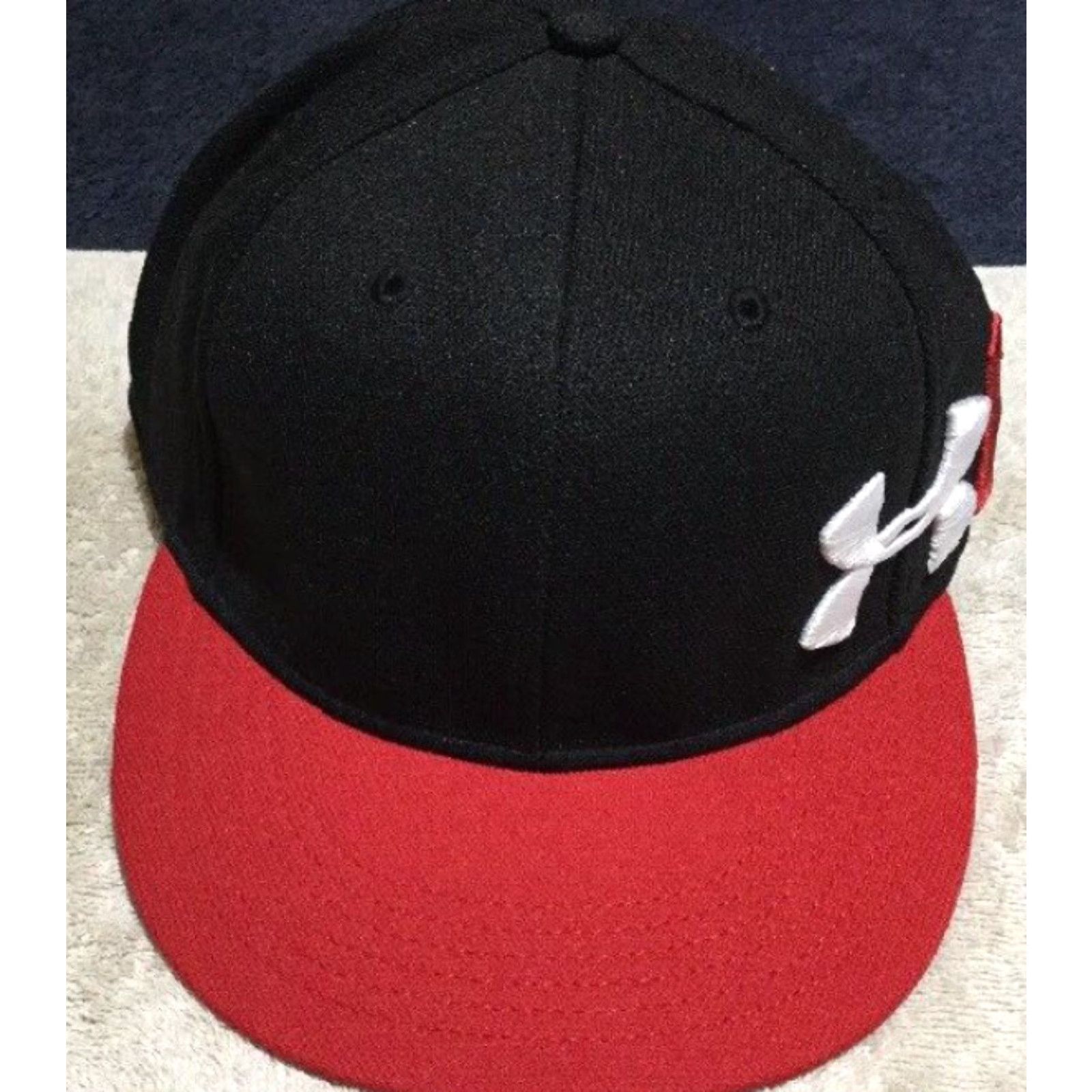 Under Armour VINTAGE Under Armour Baseball Cap Men One Size Black Red Stretch Fit Sports Hat Size ONE SIZE - 2 Thumbnail