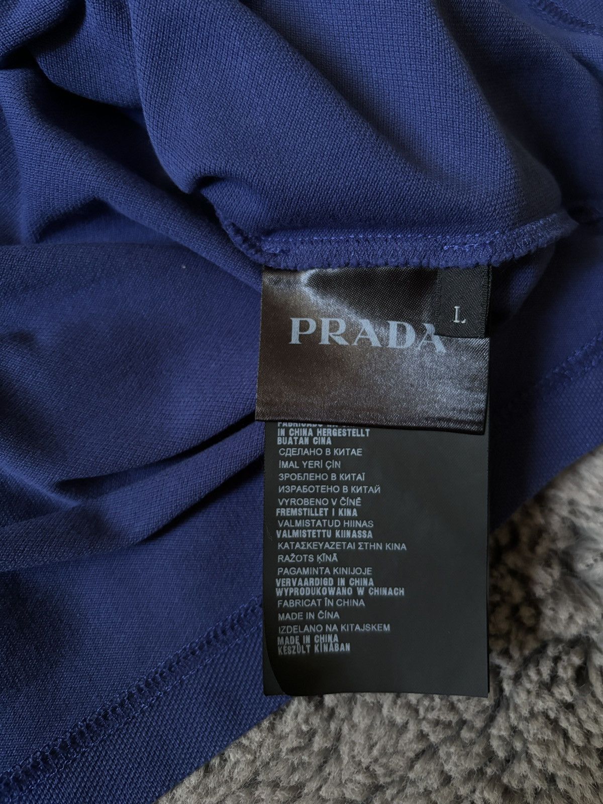 Prada Prada Polo Red Tab vintage blue tee Size US L / EU 52-54 / 3 - 6 Thumbnail