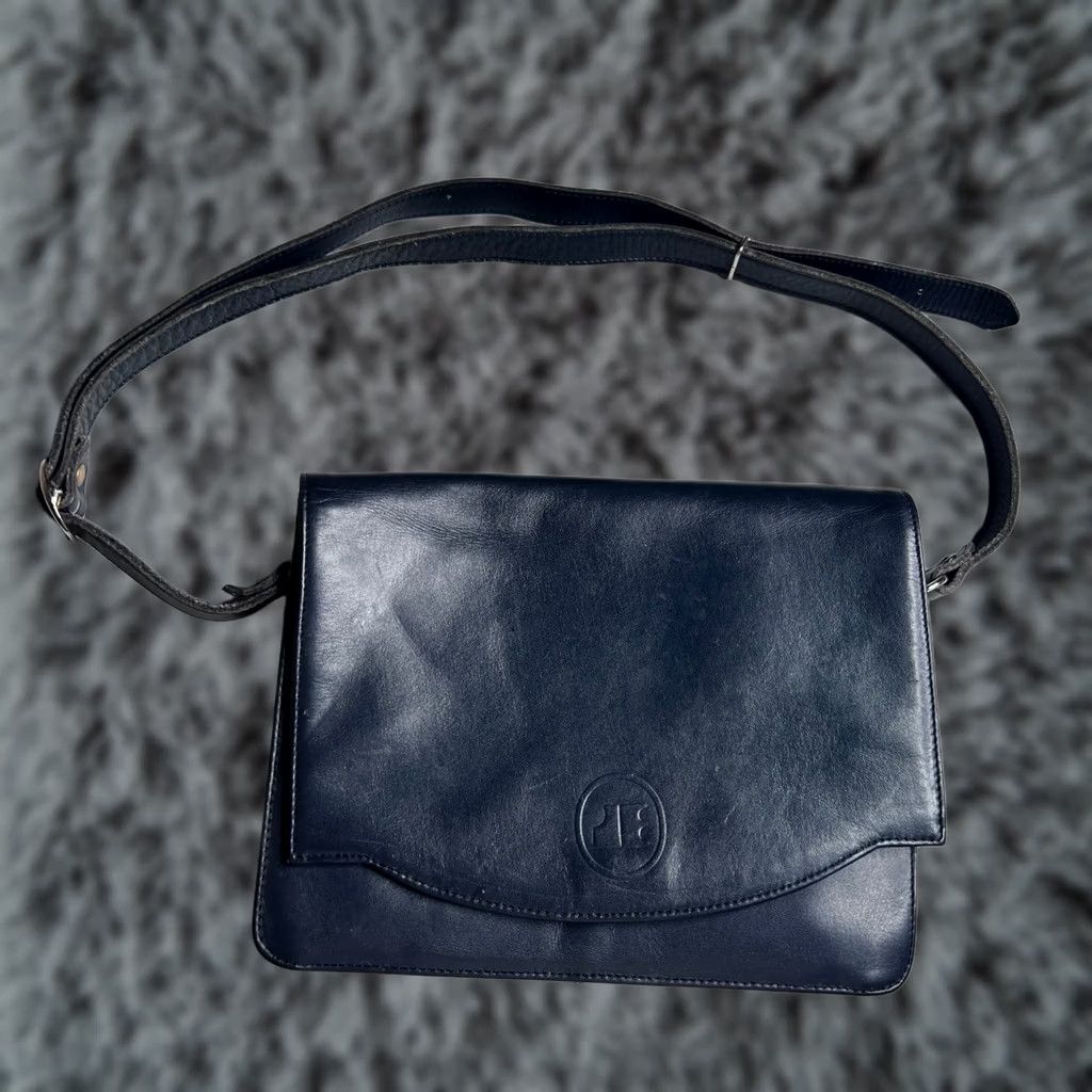 Vintage VINTAGE Jacques Esterel Bag Paris Navy Leather Crossbody French Made Logo Size ONE SIZE - 1 Thumbnail