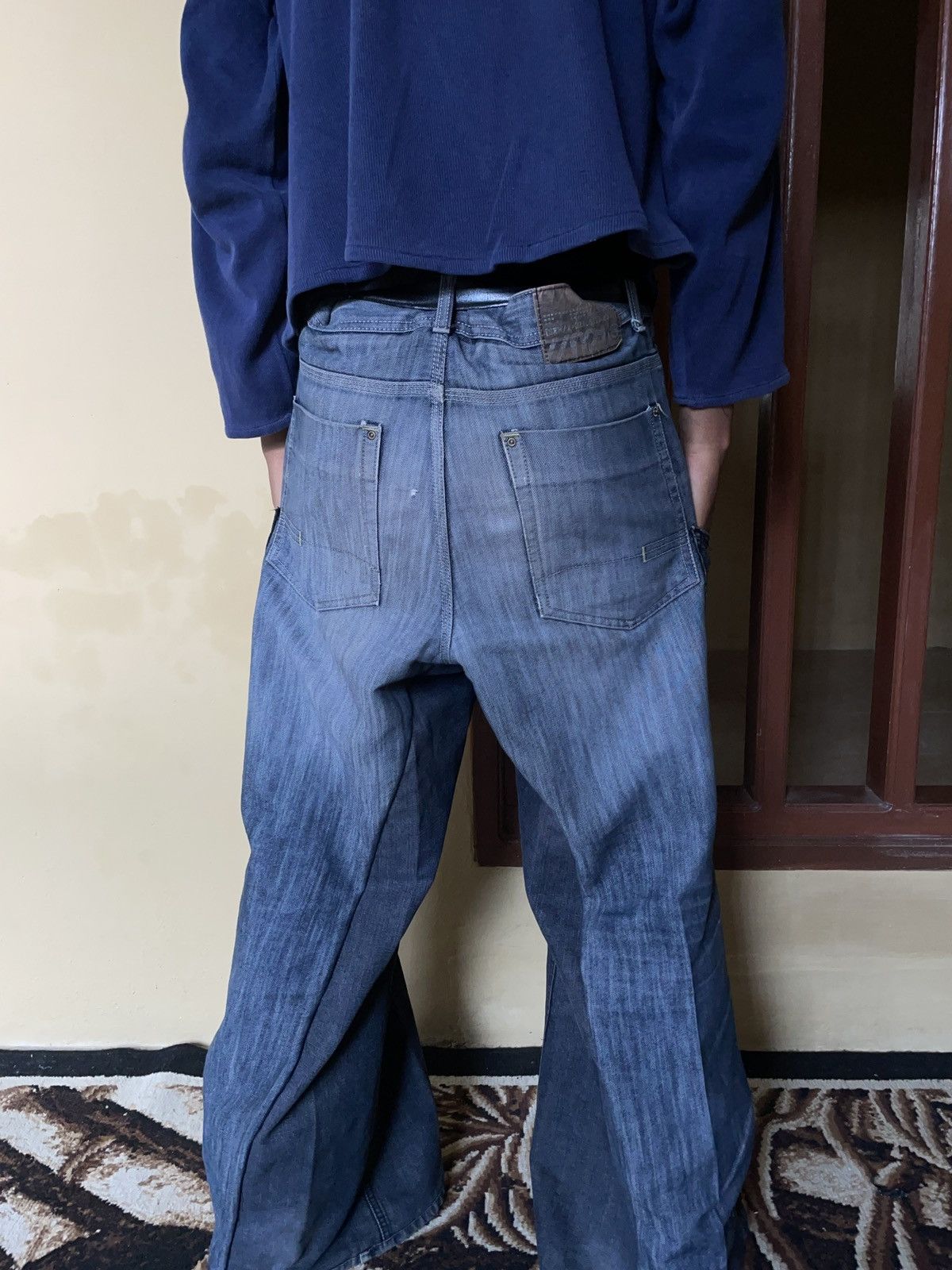 Other × Vintage Baggy wide leg reworked jeans Size US 33 - 5 Thumbnail